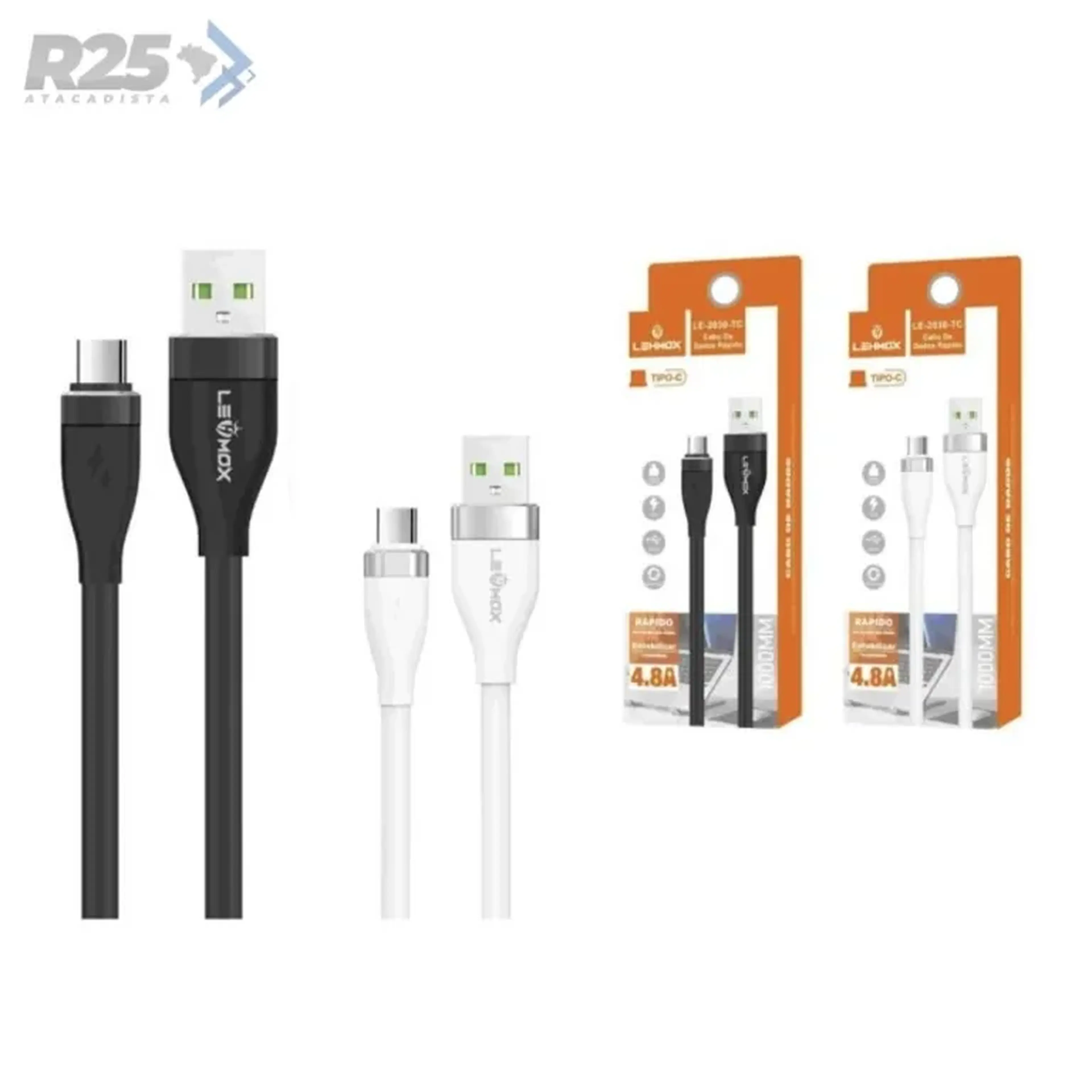 CABOS USB DE CARREGAMENTO RÁPIDO TYPE C LEHMOX LE 2021 TC imagem