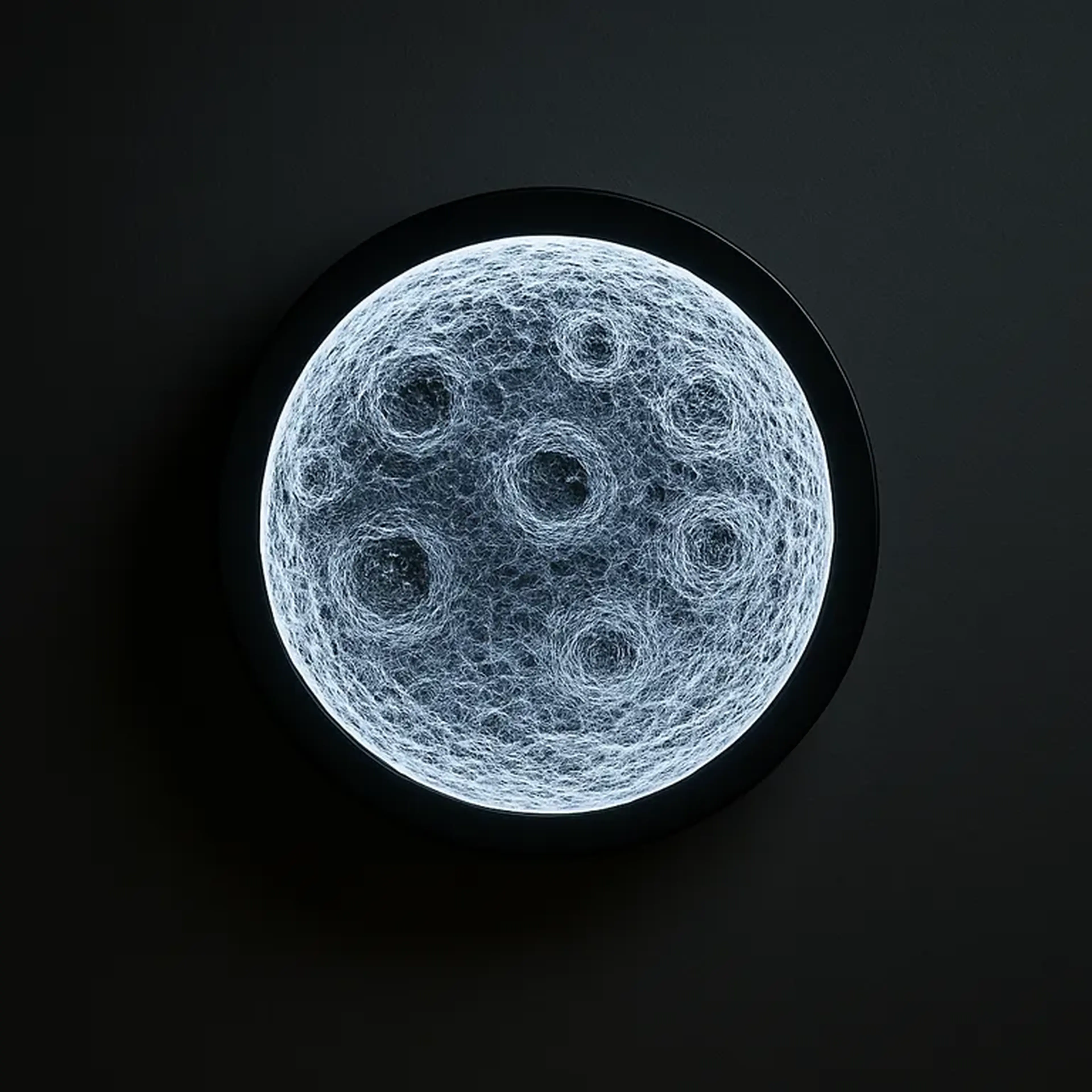 Obra em alto relevo iluminado Frio - Luna 30cm x 30cm imagem