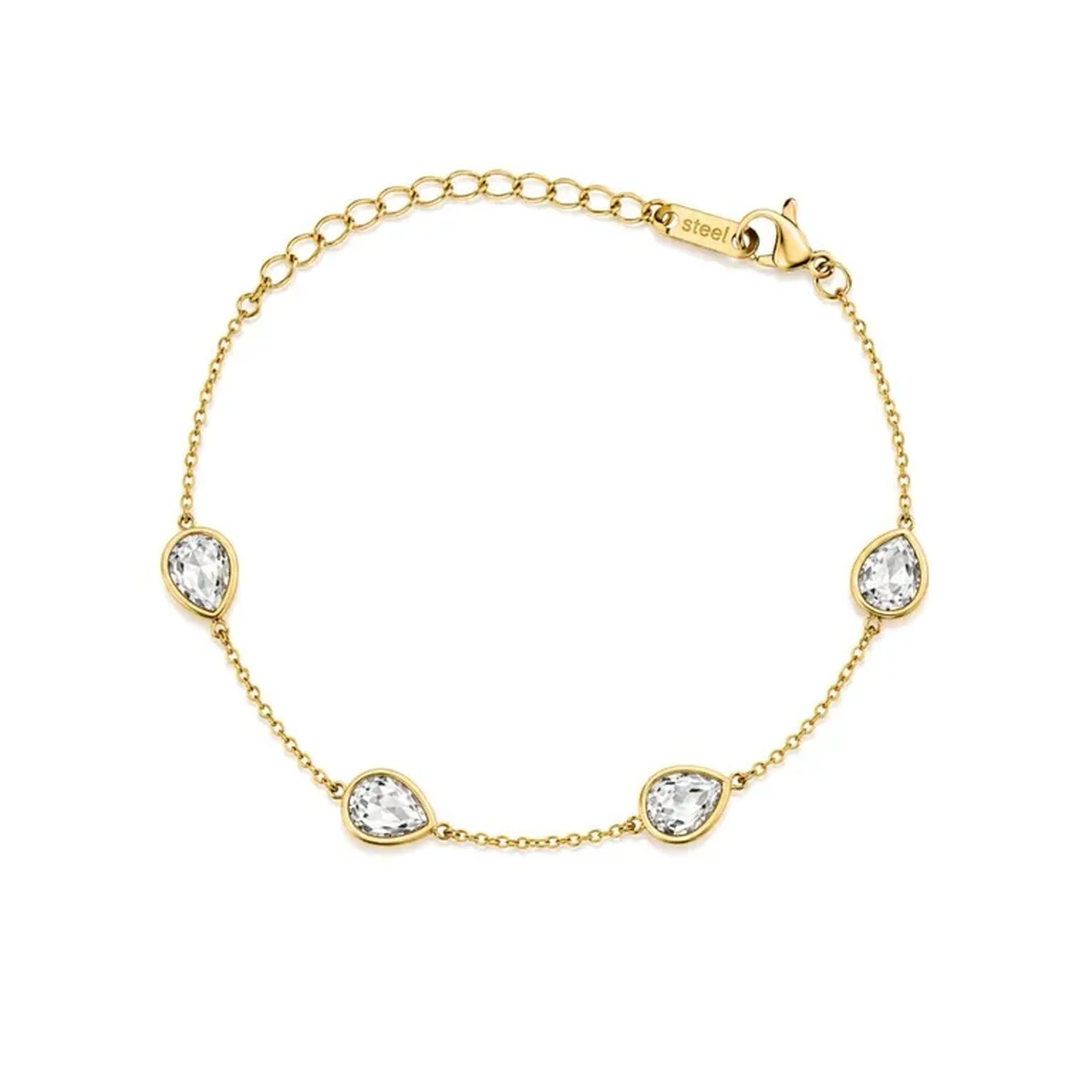 Pulseira Gota Crystal Aço Inox imagem