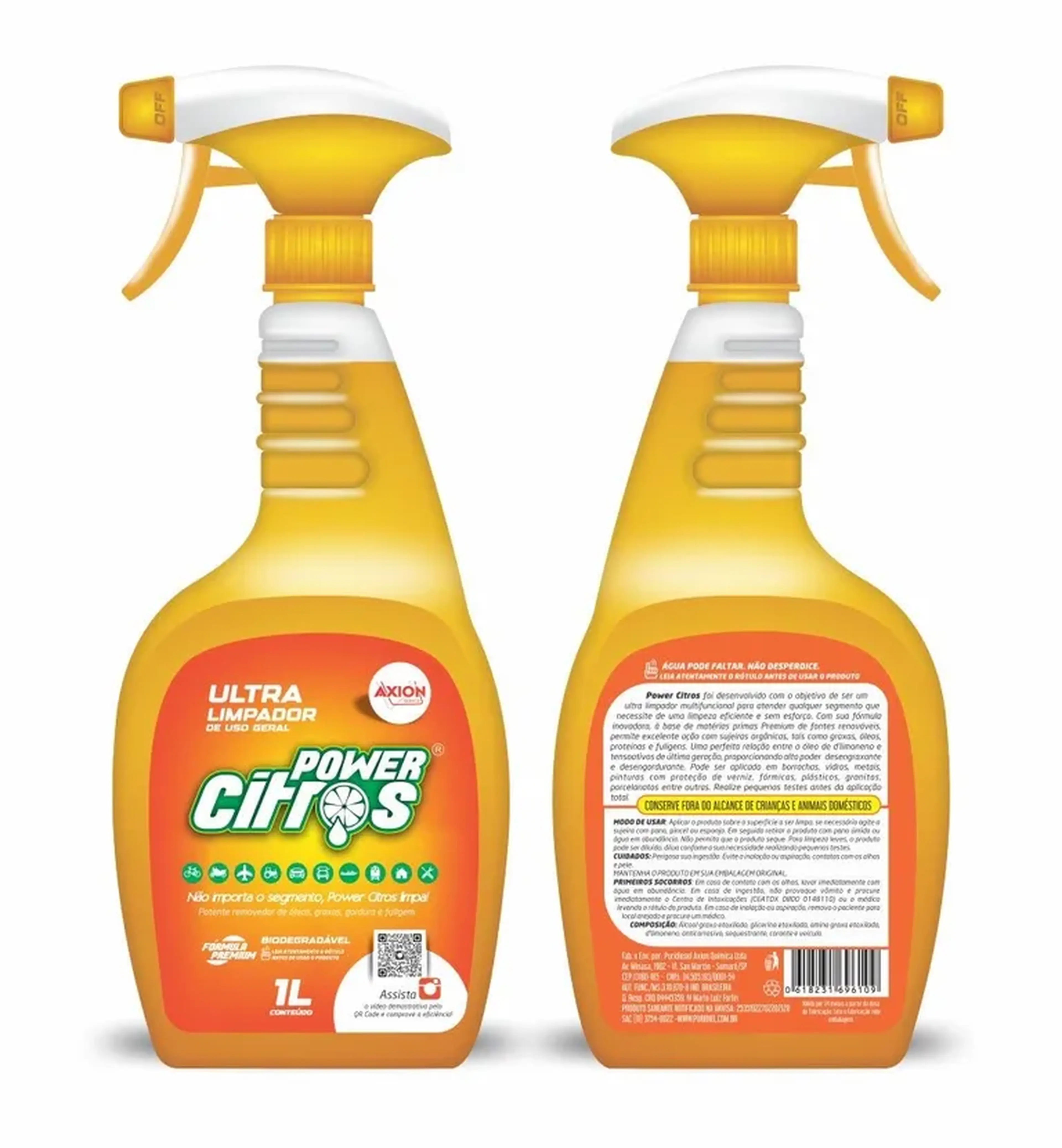 2 Power Citros 1L Com Borrifador - Ultra Limpador Multifuncional imagem