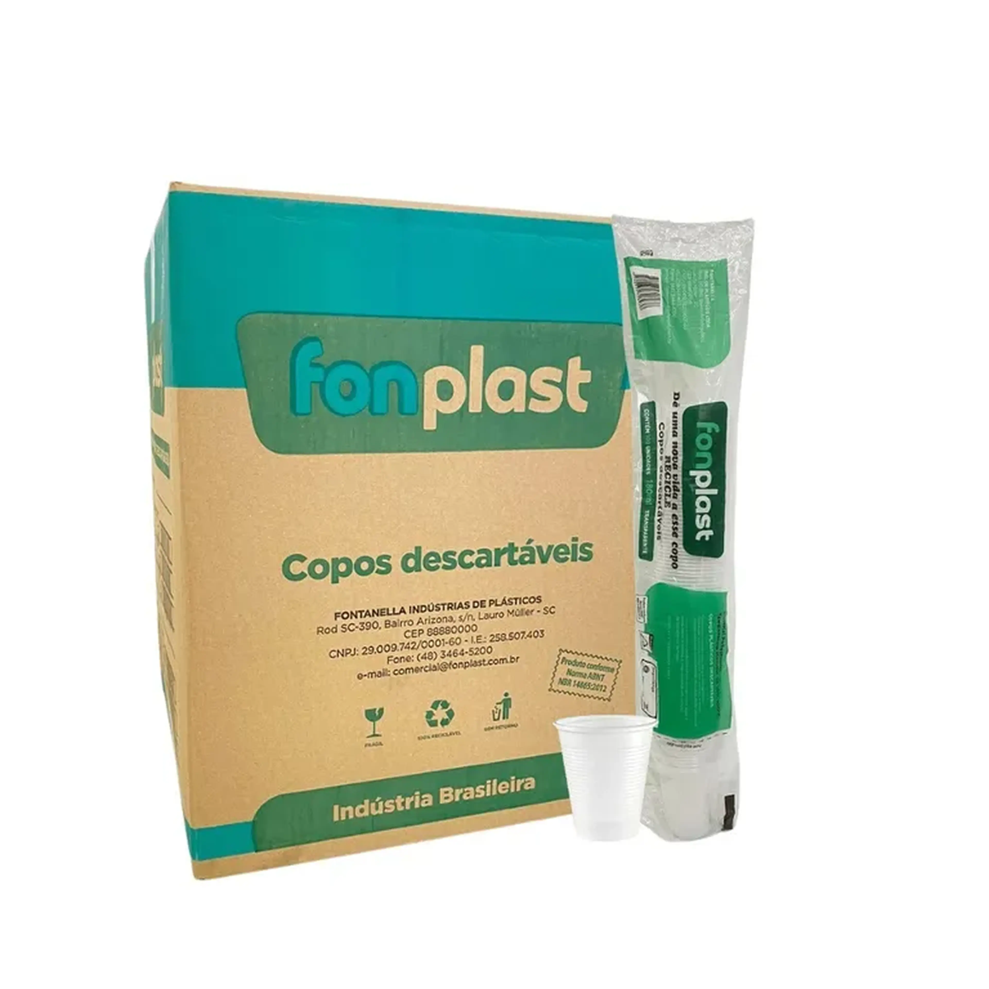 Copo de 180ml descartável branco Cx 2500 Un imagem