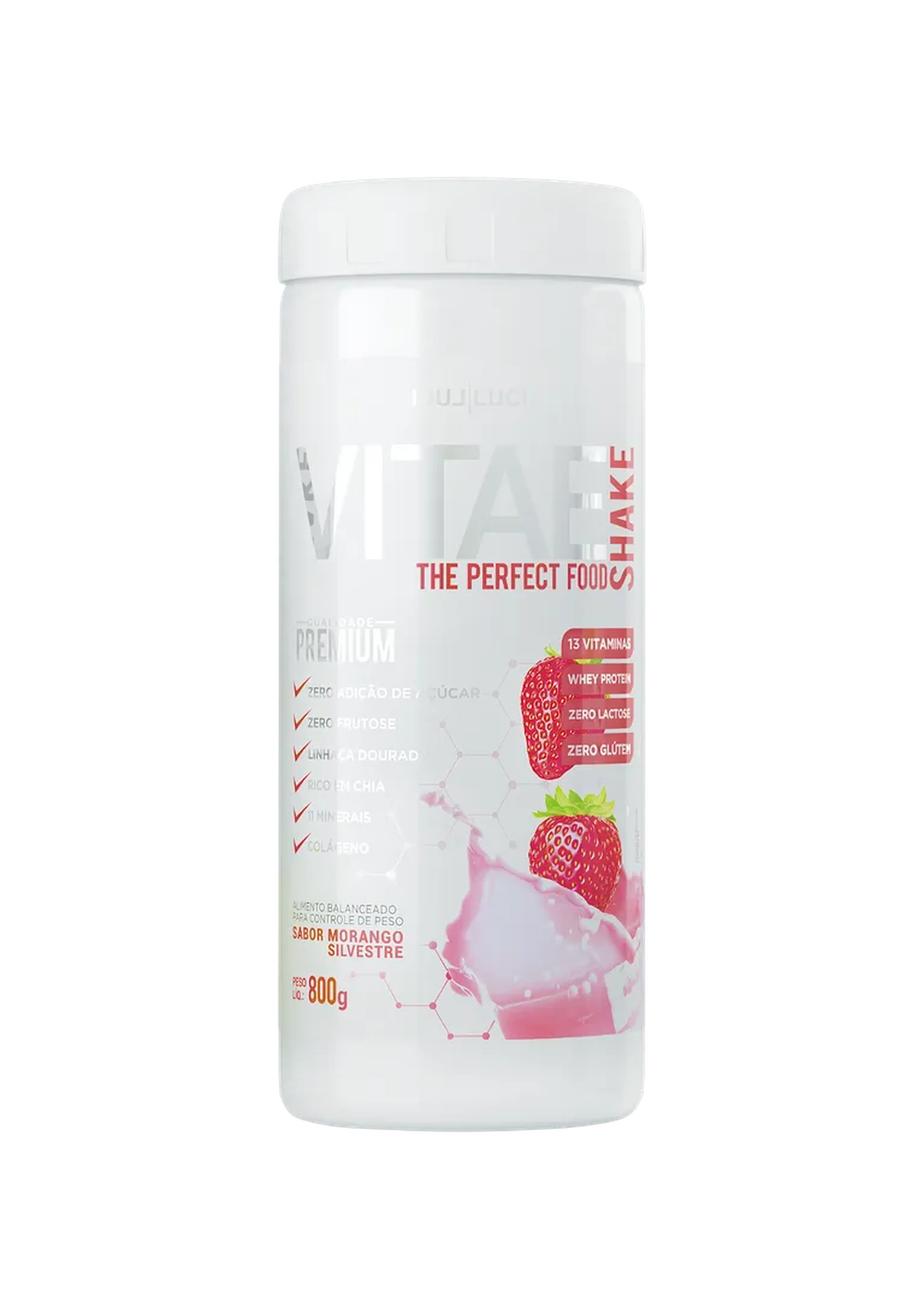 Shake sabor morango 800gr imagem