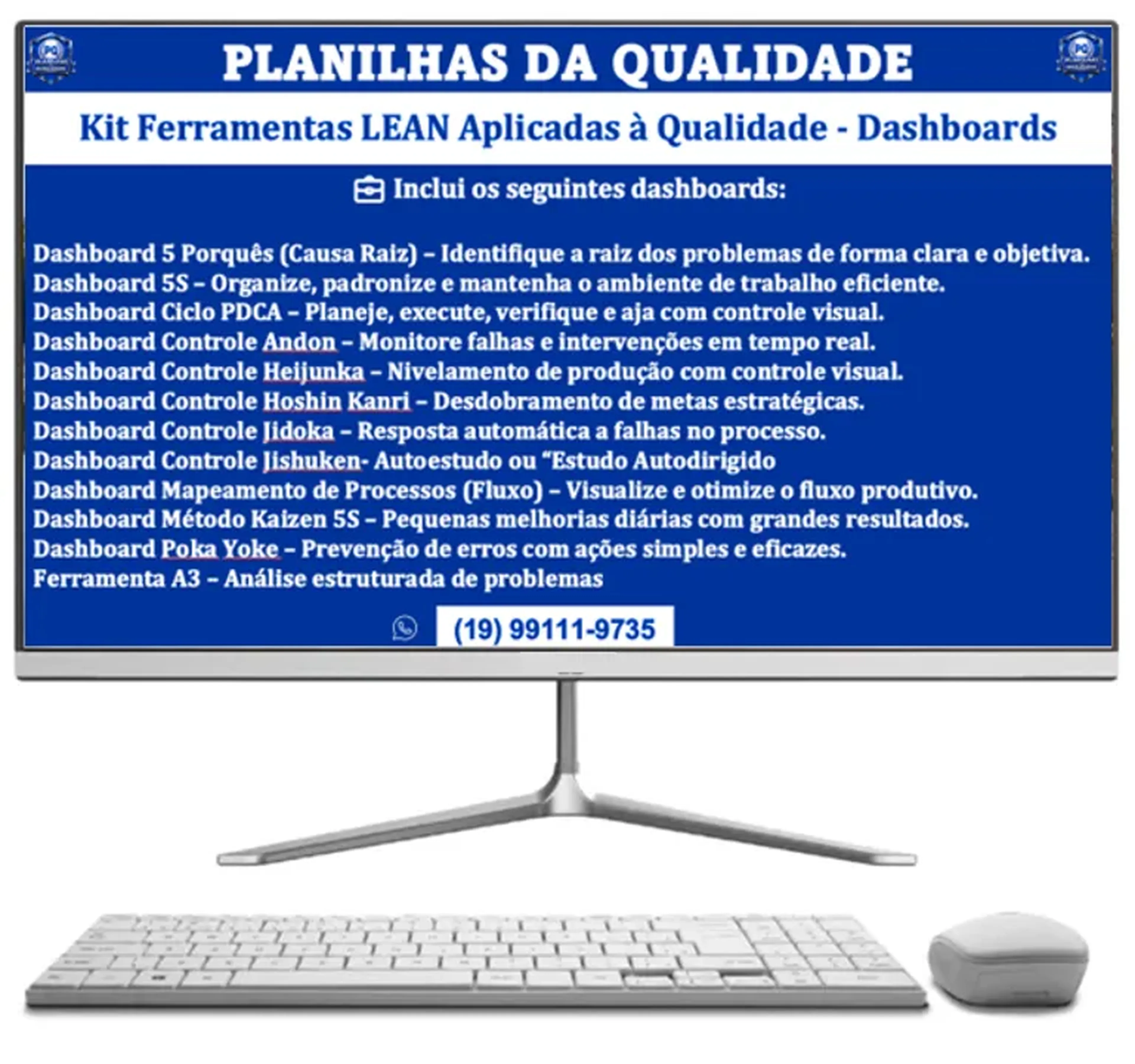 Kit Ferramentas LEAN Aplicadas à Qualidade - Dashboards imagem