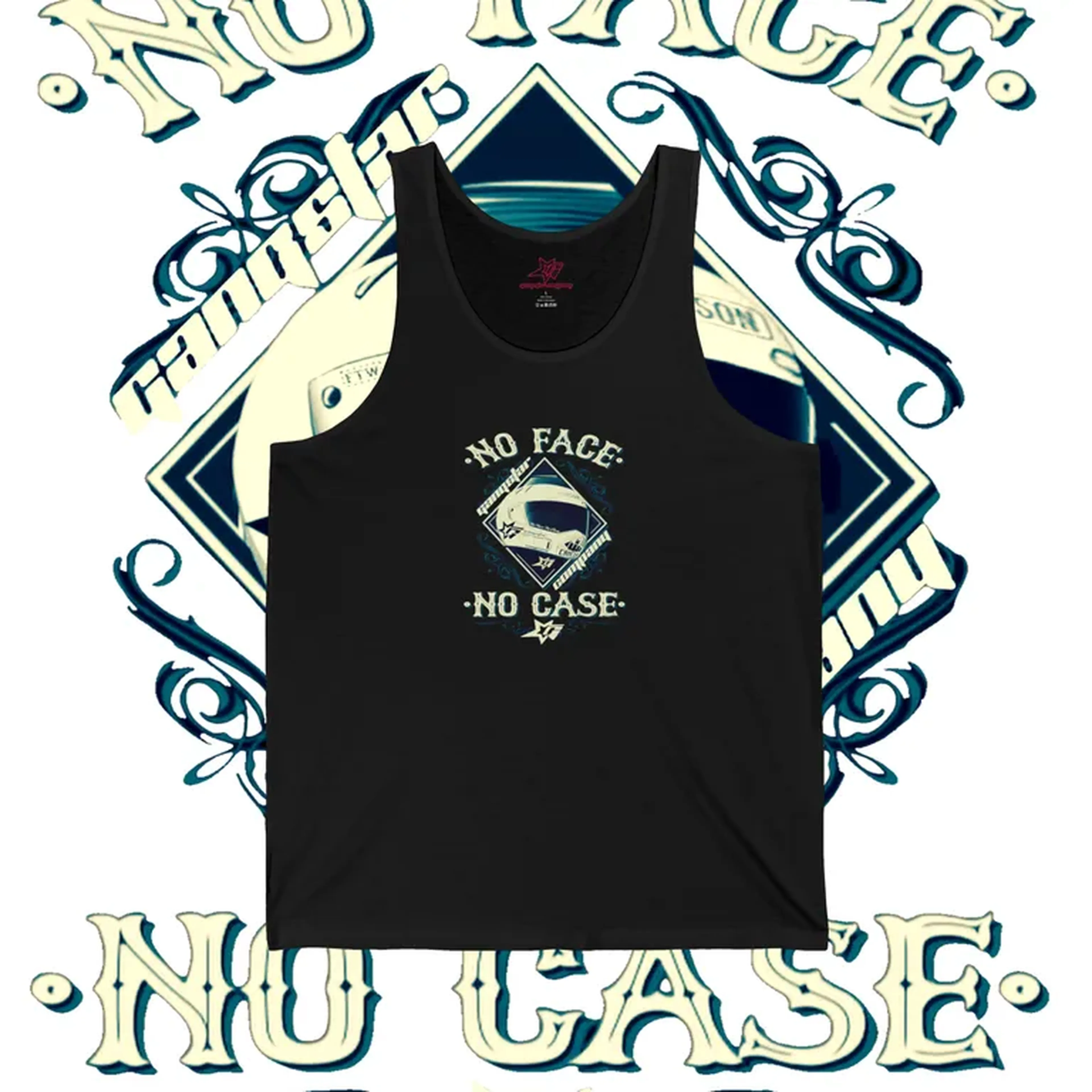 Camiseta Regata NO FACE NO CASE GC Black-White imagem