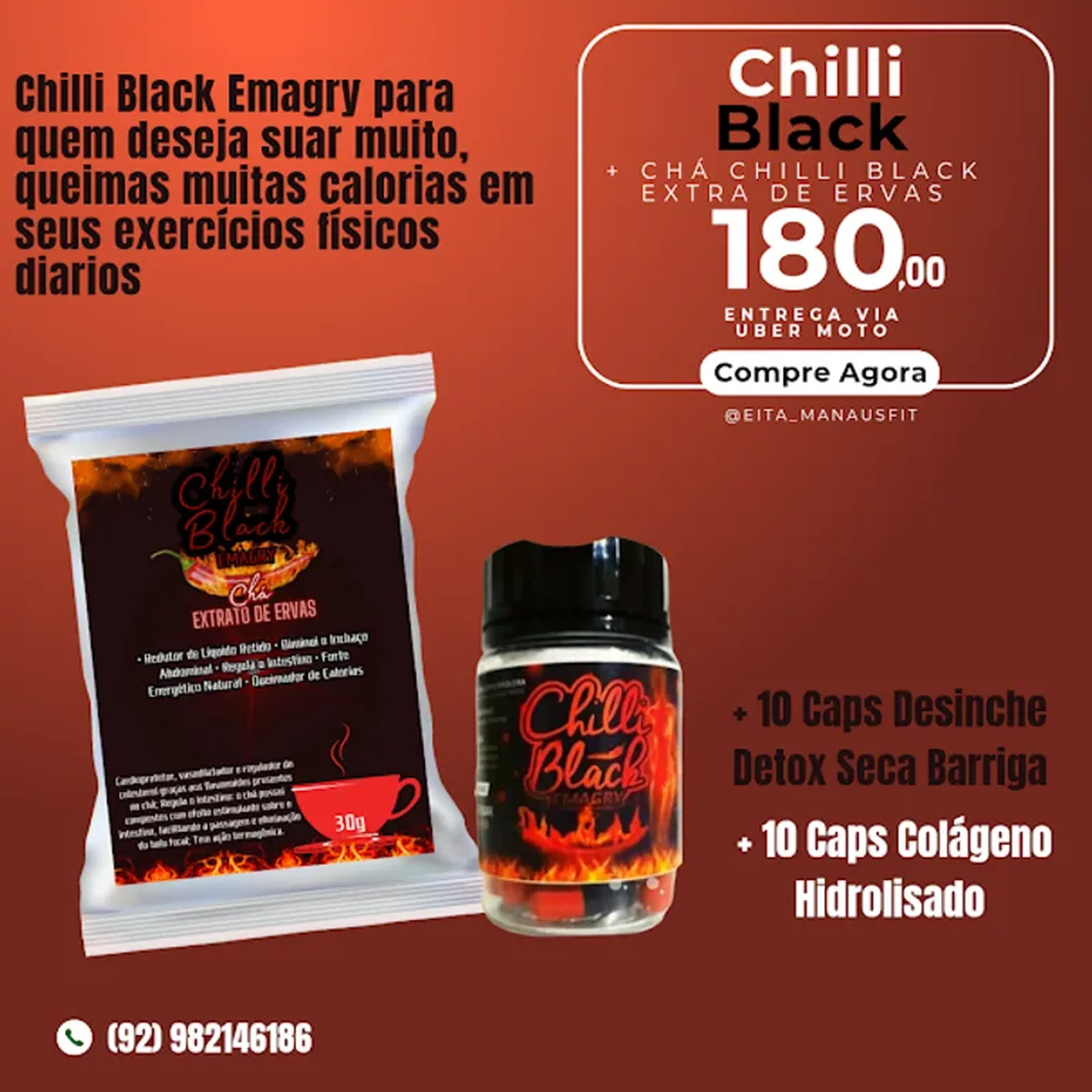 COMBO CHILLI BLACK EMAGRY imagem