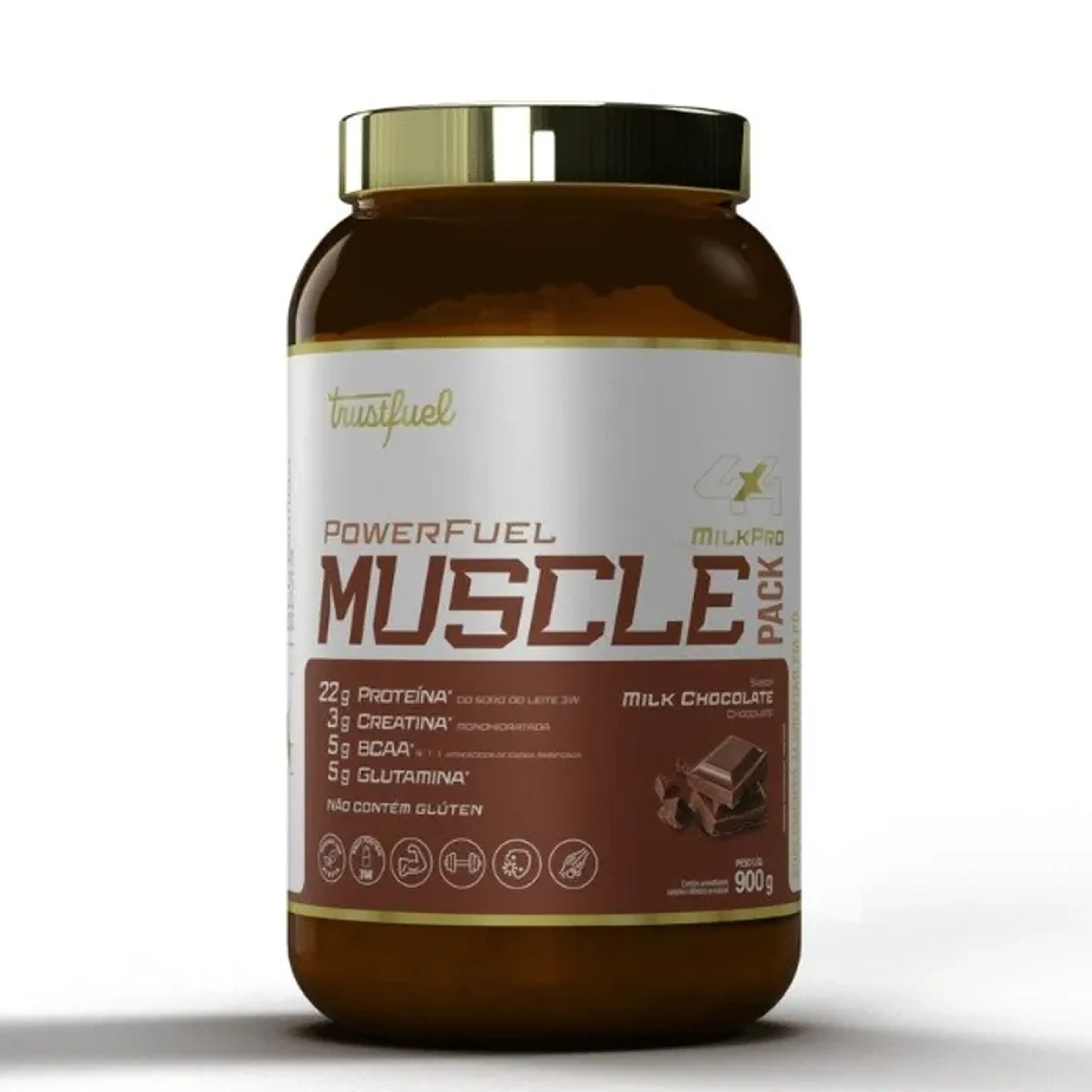 MUSCLE PACK - WHEY PROTEIN 3W + ASSOCIAÇÕES - CHOCOLATE - 900G imagem