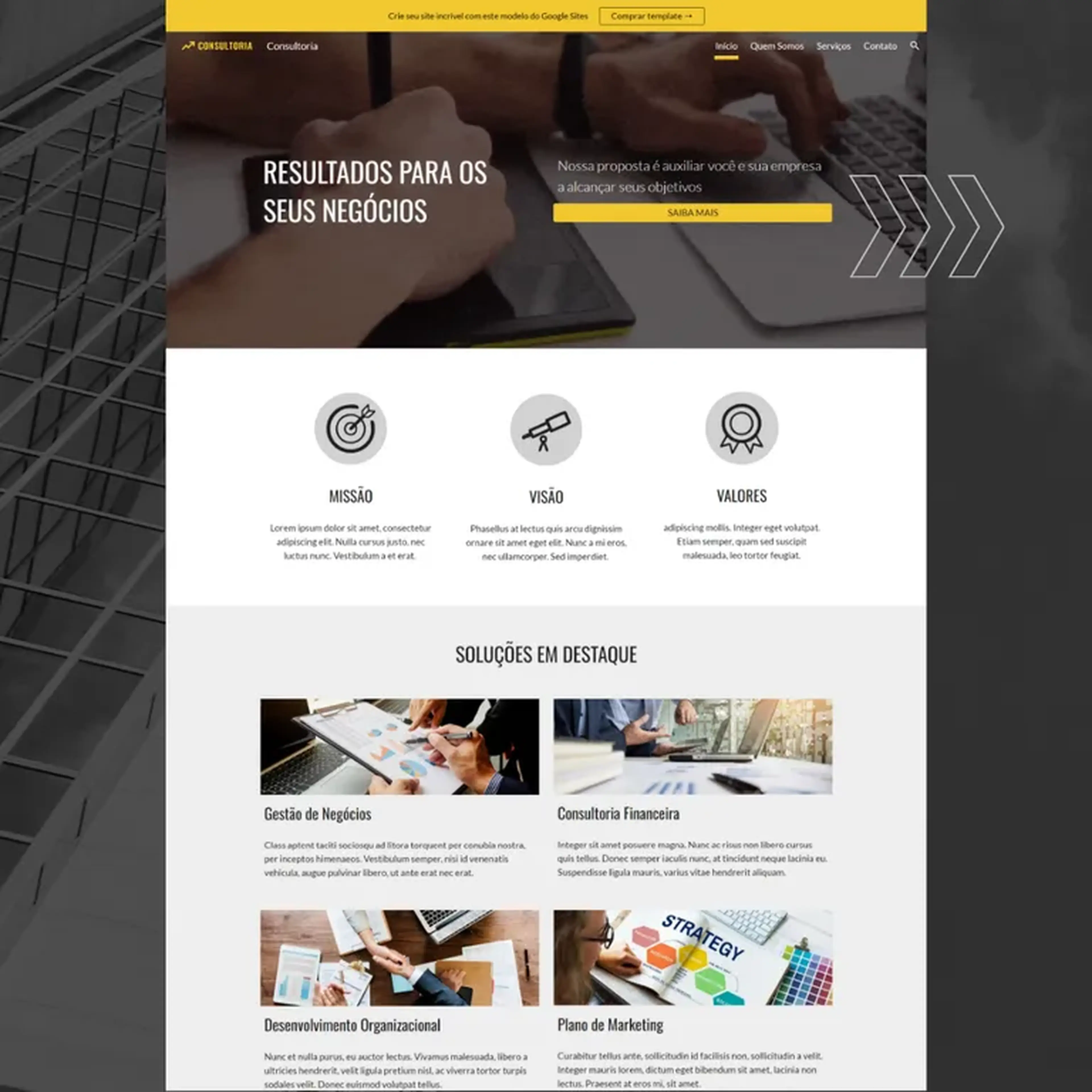 Template CORPORATIVO Google Sites imagem