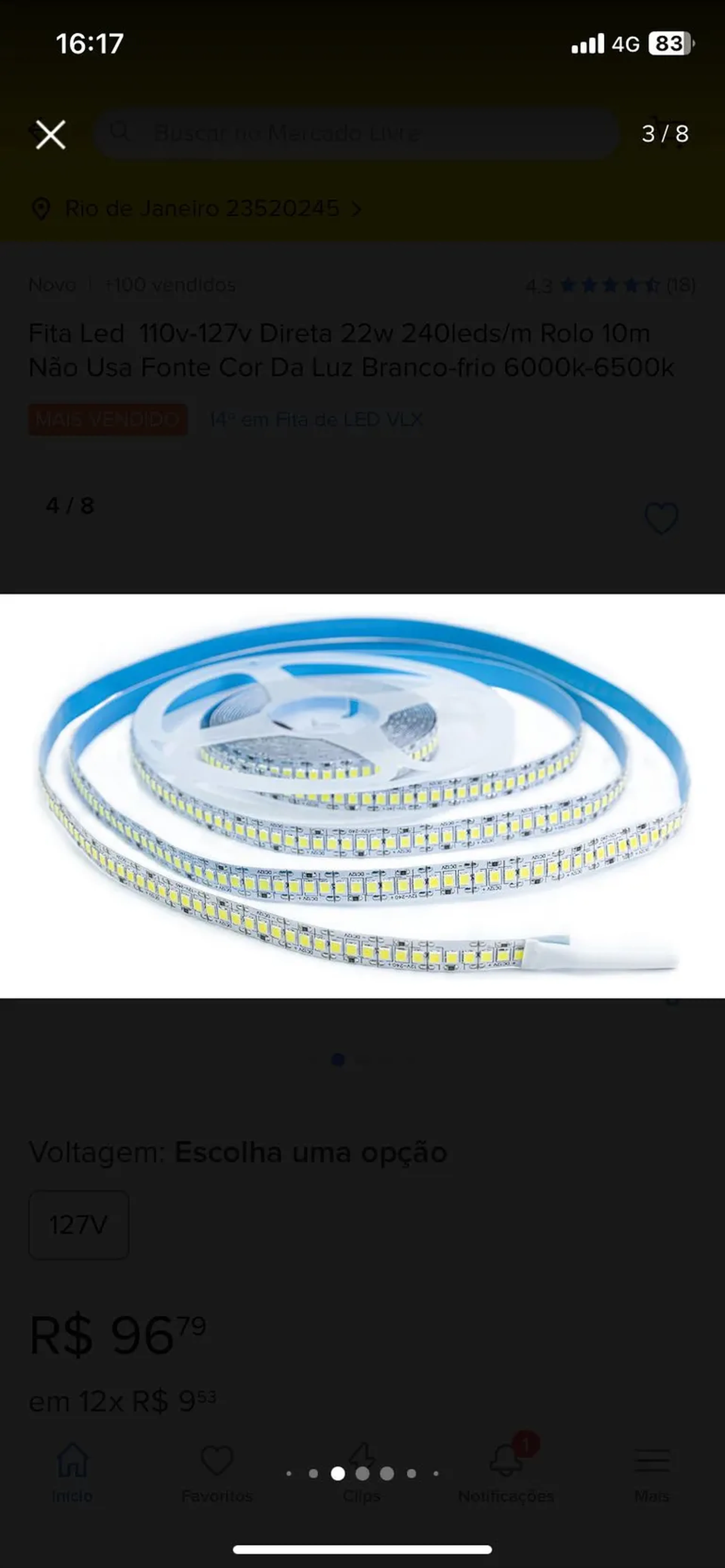 Fita Led 110v-127v imagem