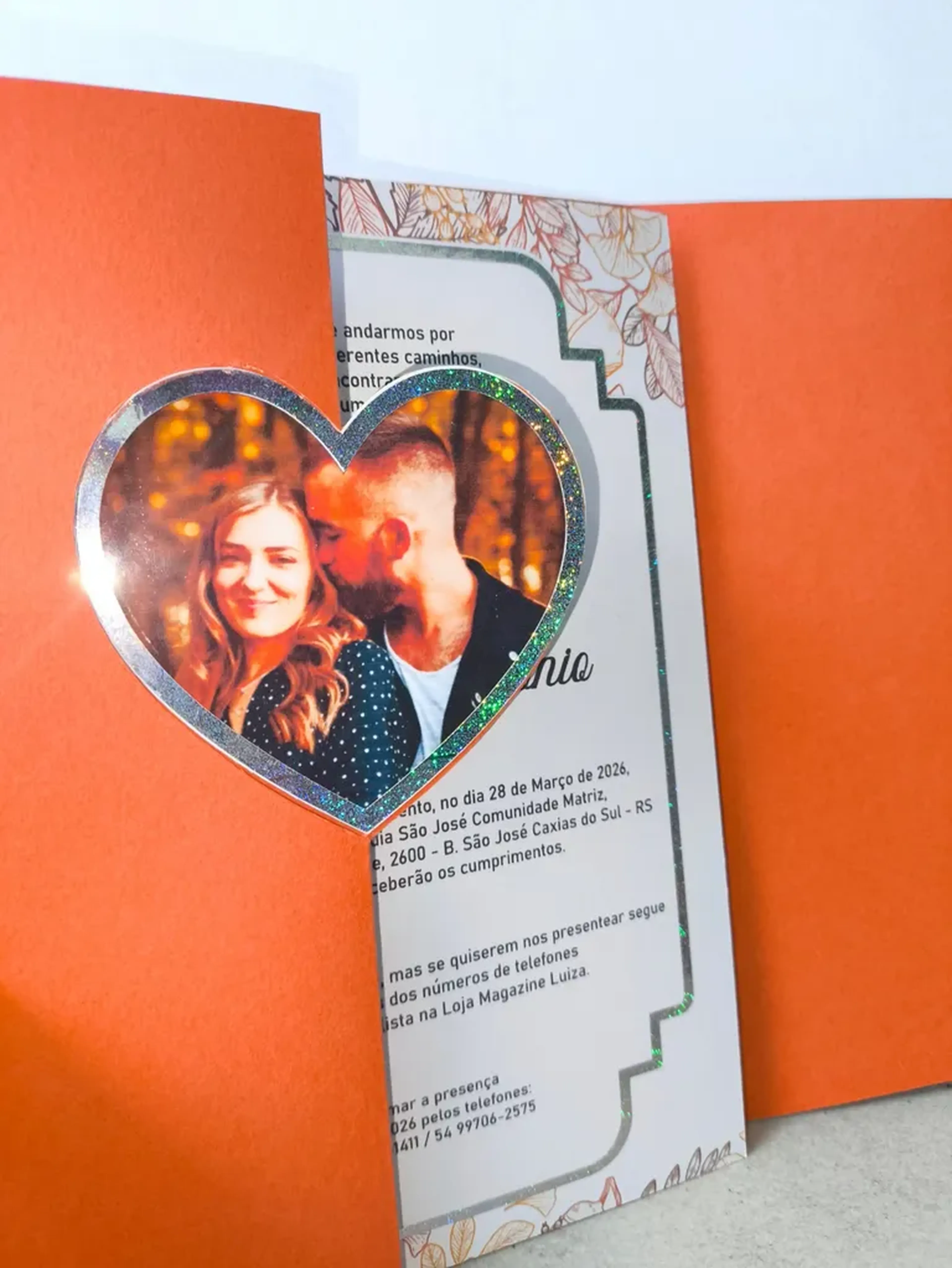 30 Convites Mod. Kellem Coração imagem