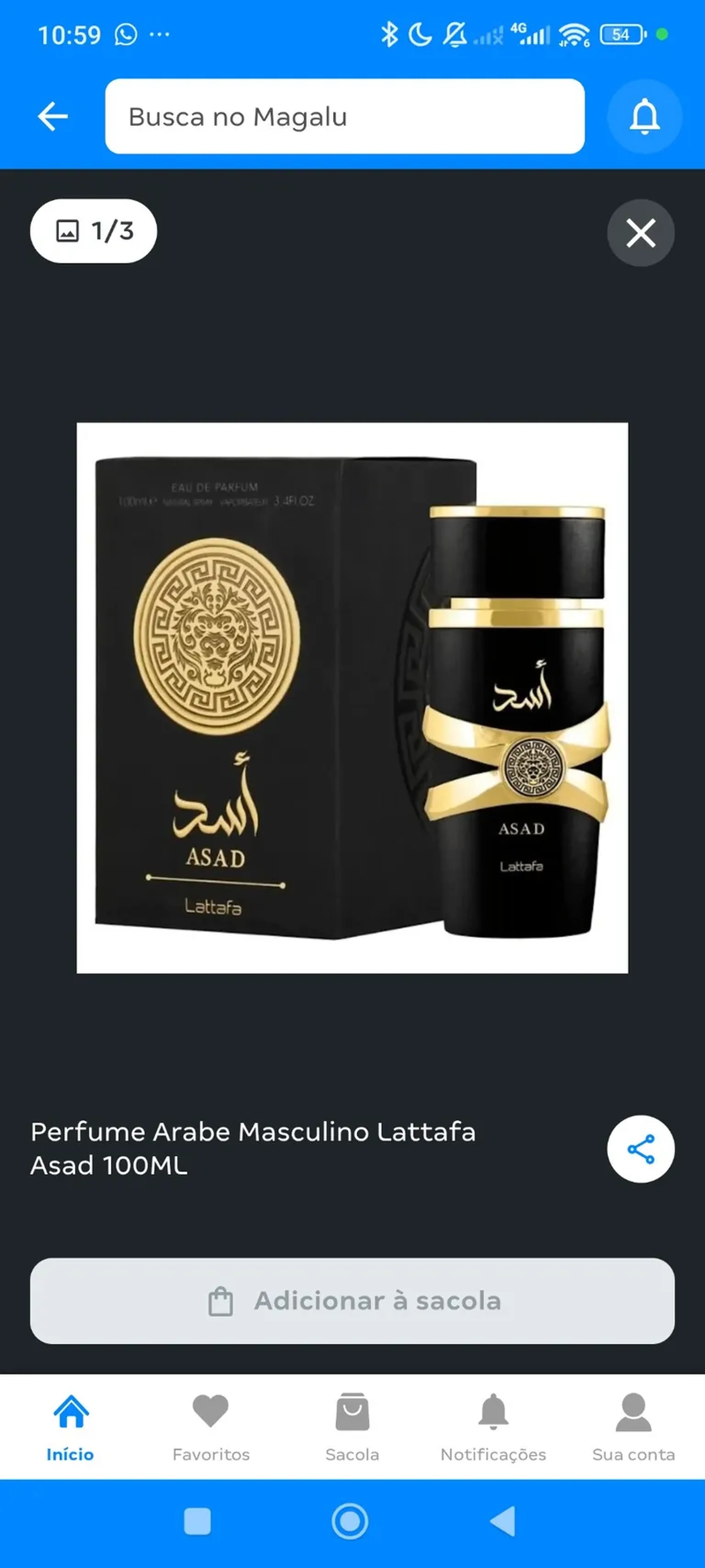 Asad Lattafa 100ml - por pedido. imagem