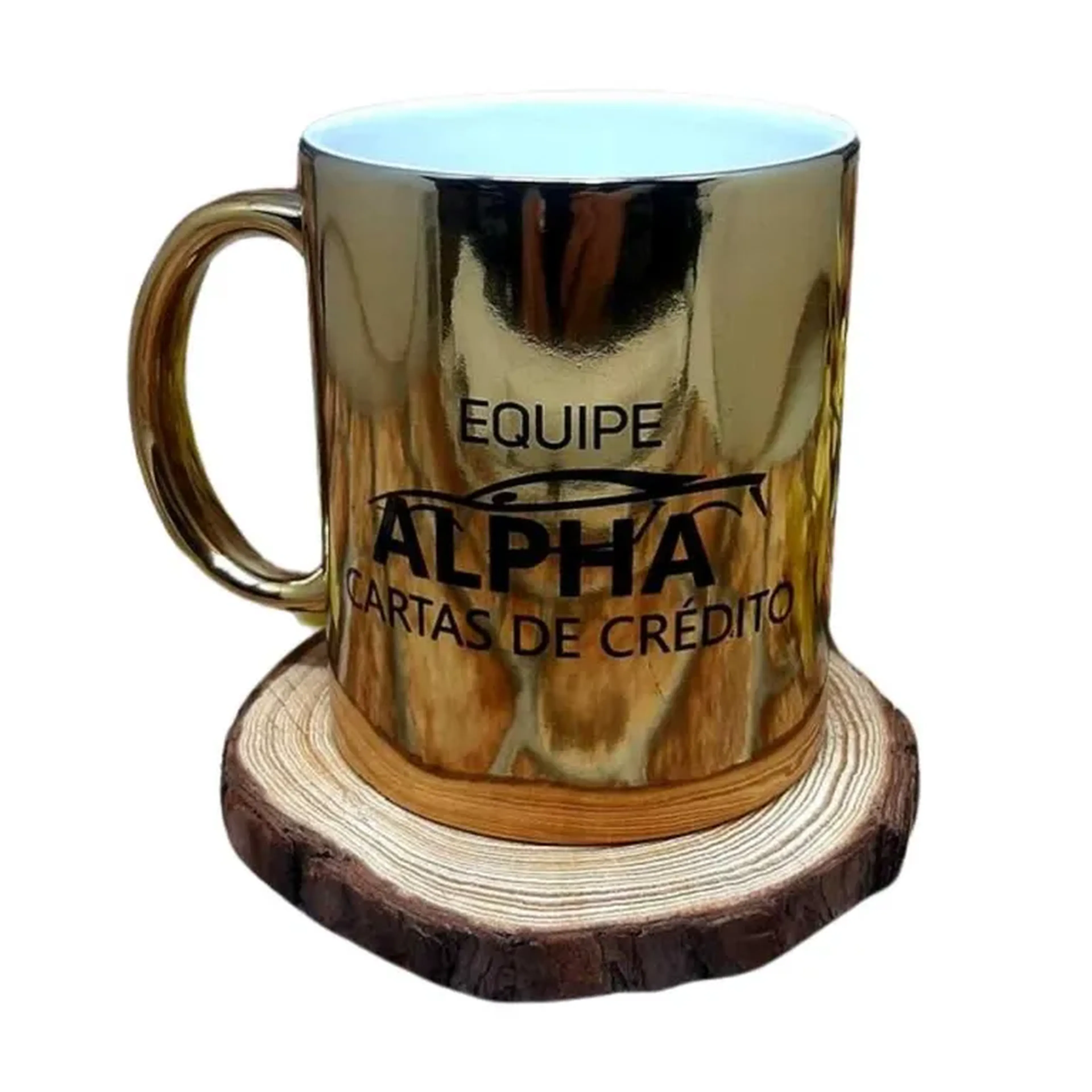 Caneca Personalizada Cromada Dourada imagem