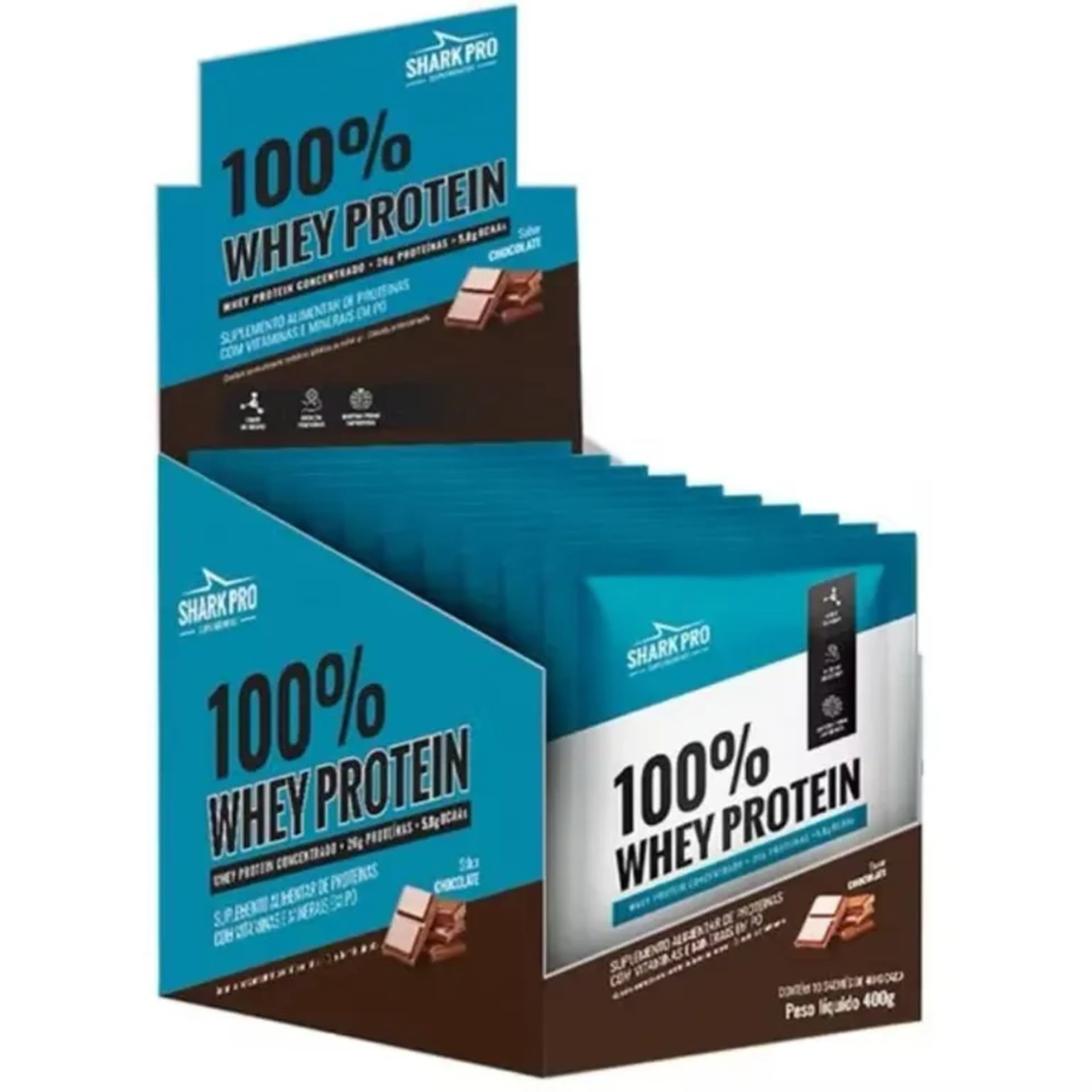 ￼Sache 100% Whey Display C 10 de 40g Shark Pro imagem