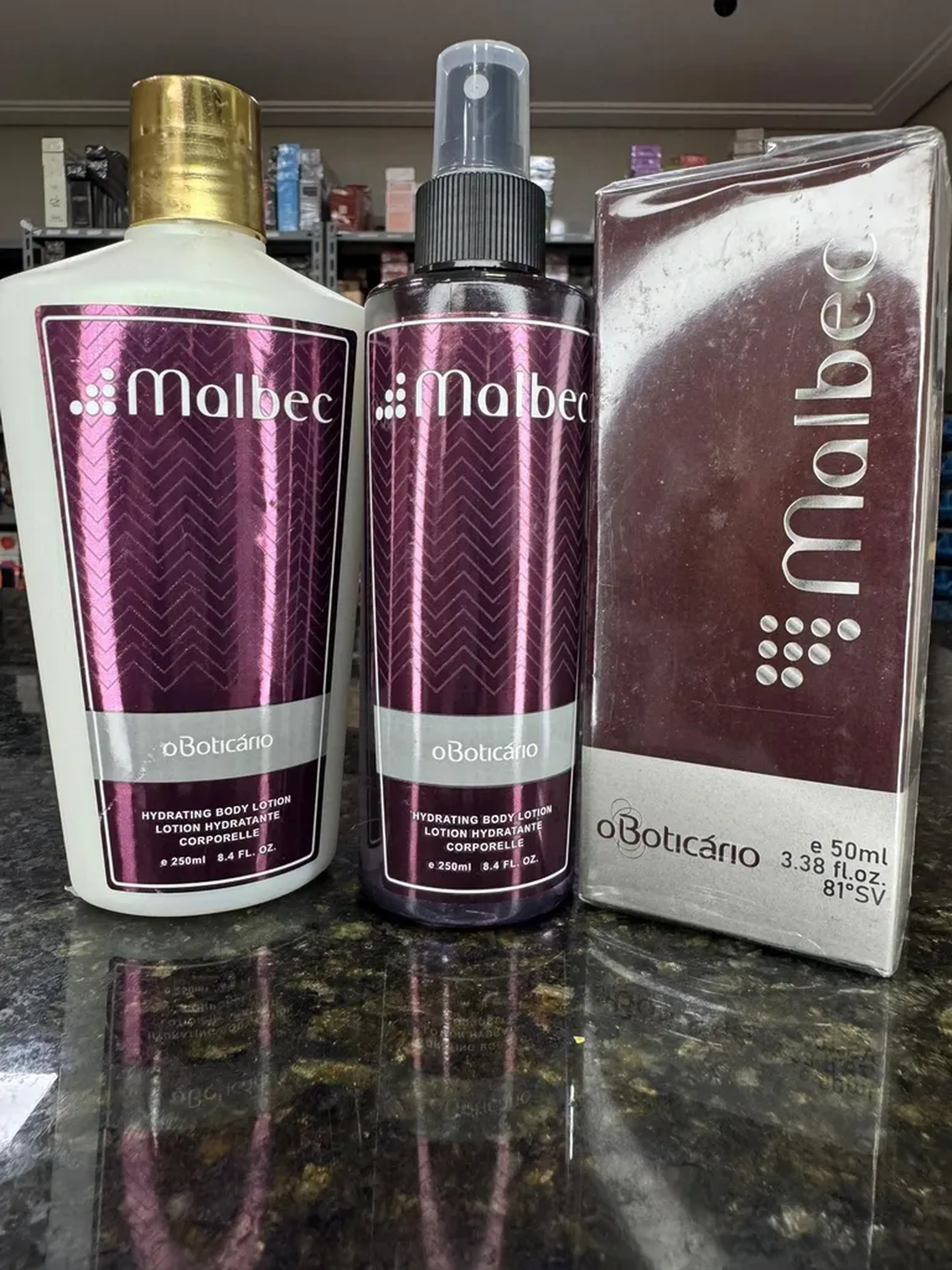Kit Masculino Malbec-Perfume 50ml+Body Splash+Hidratante) imagem