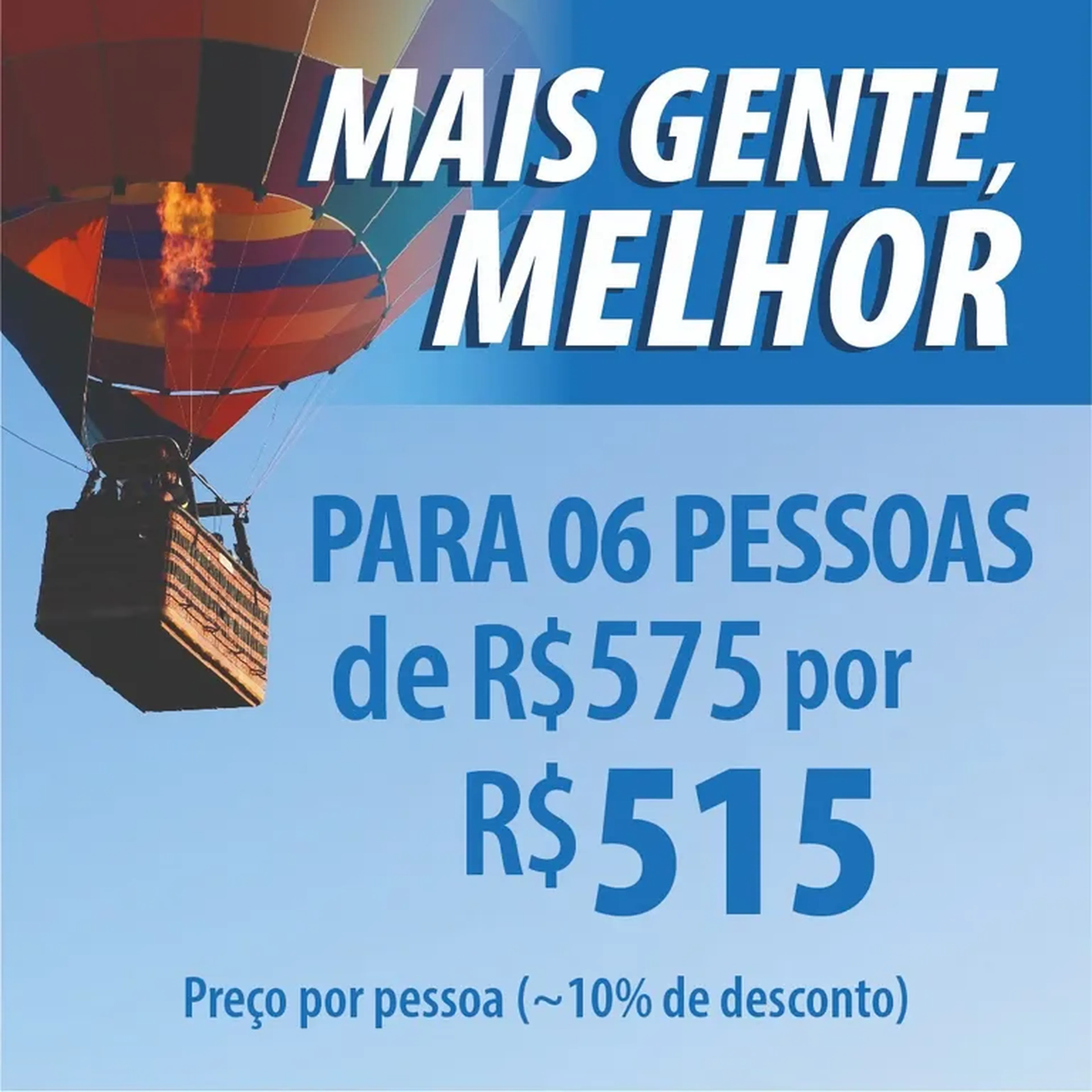 Voo em Grupo - Ticket SÊXTUPLO (06 adultos) imagem