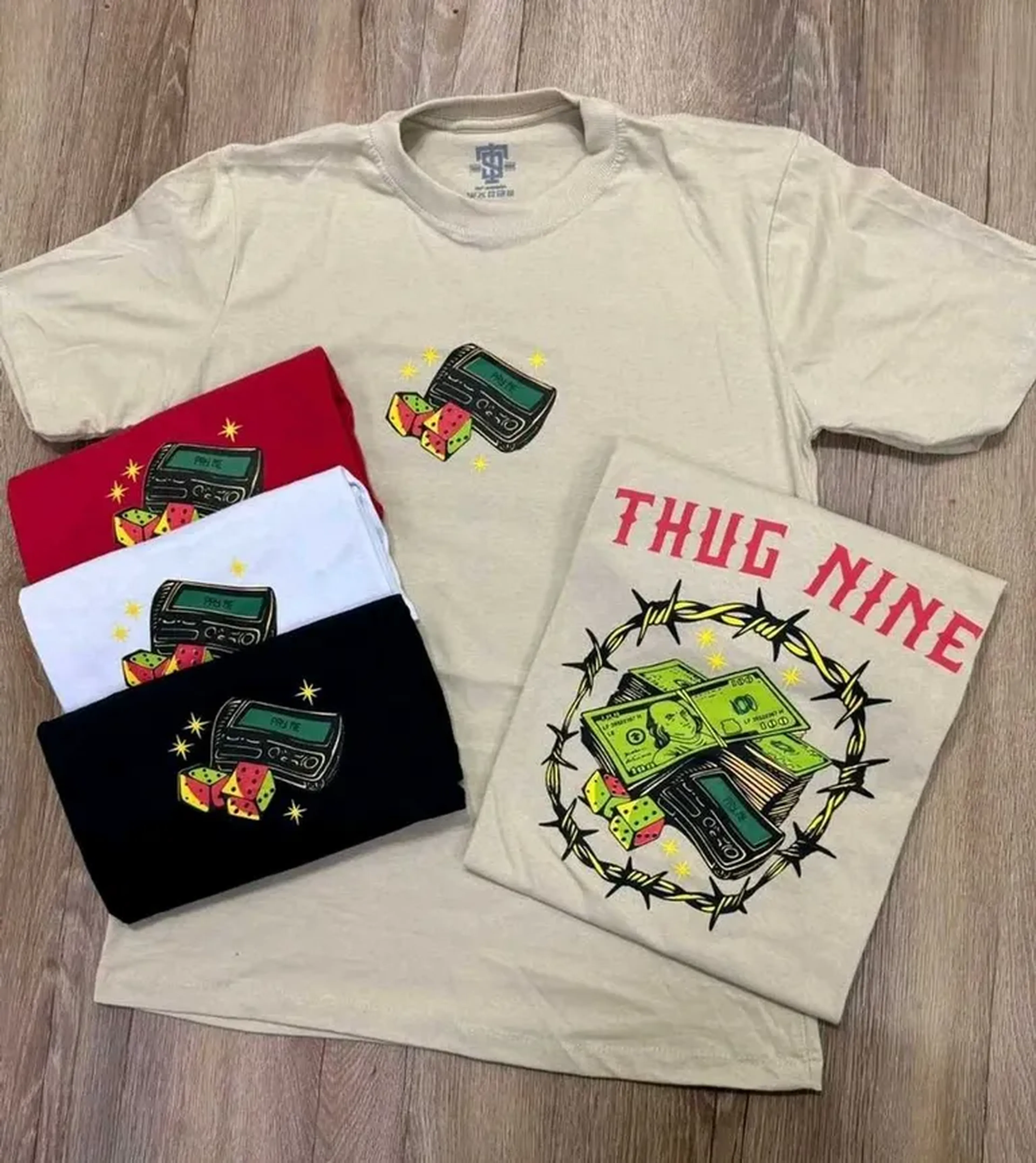 Camiseta Streetwear Thug Nine - Marrom G imagem
