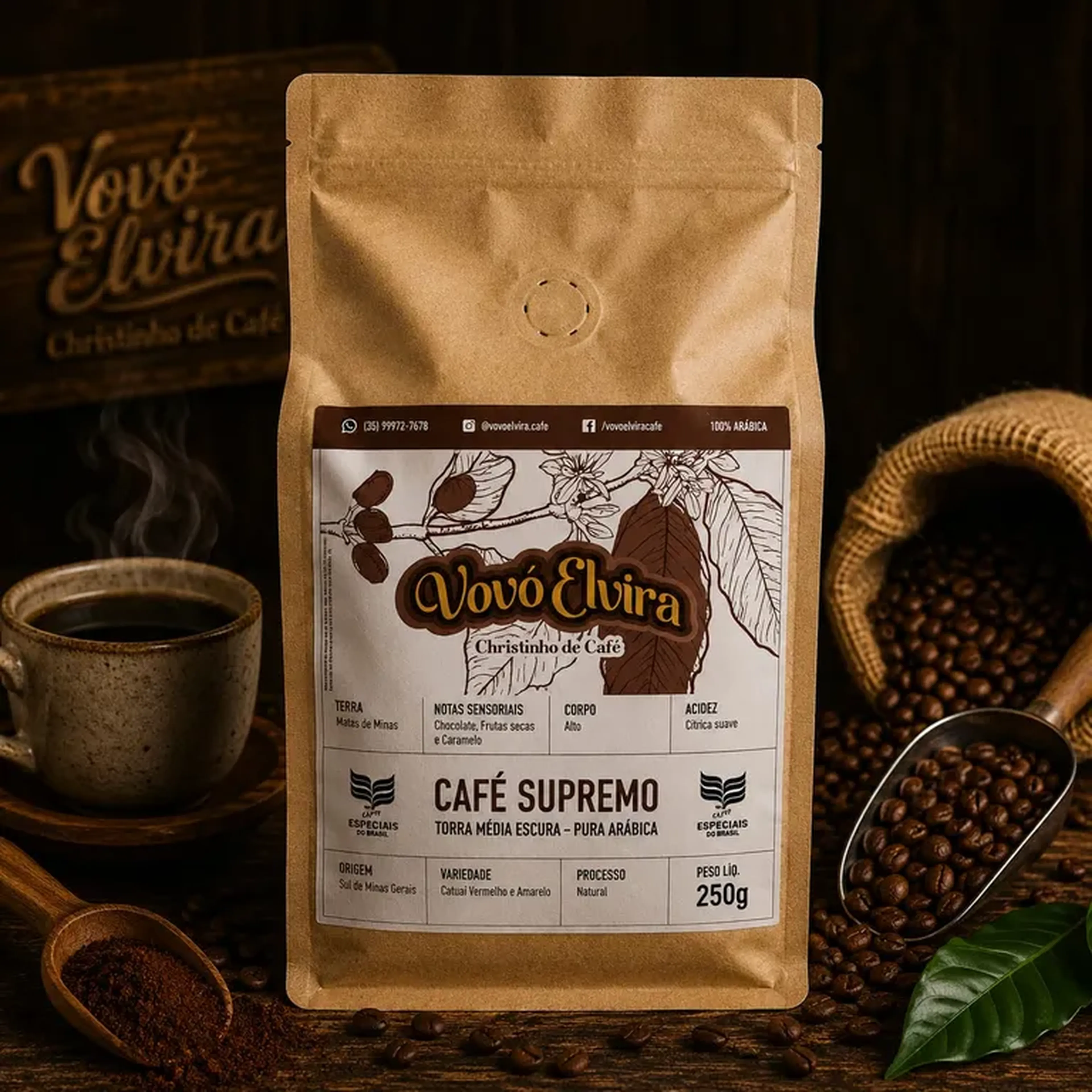 Café Supremo (Em Pó) Vovó Elvira 250g imagem