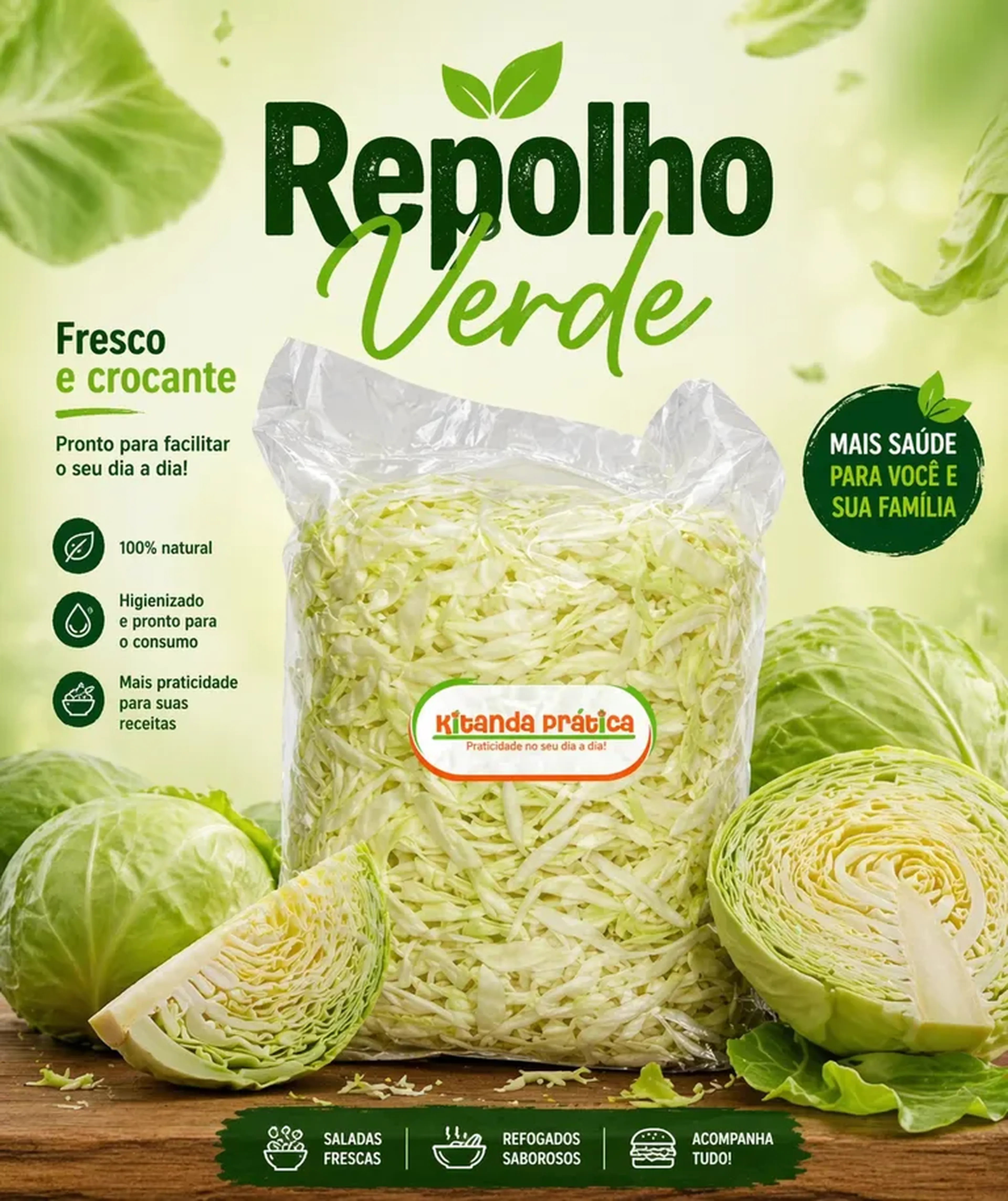 Repolho Verde fatiado imagem