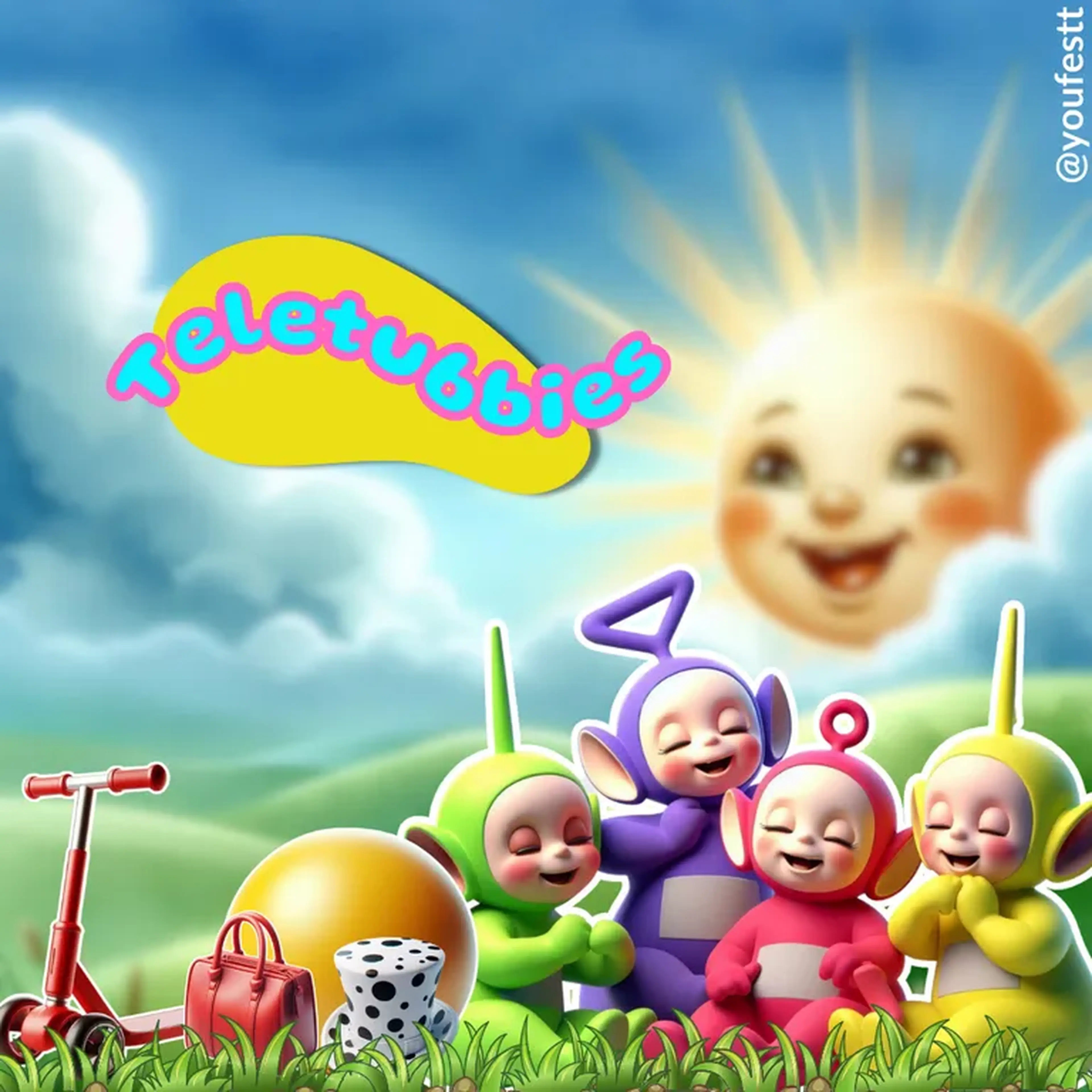 Kit Digital Teletubbies Aquarela imagem