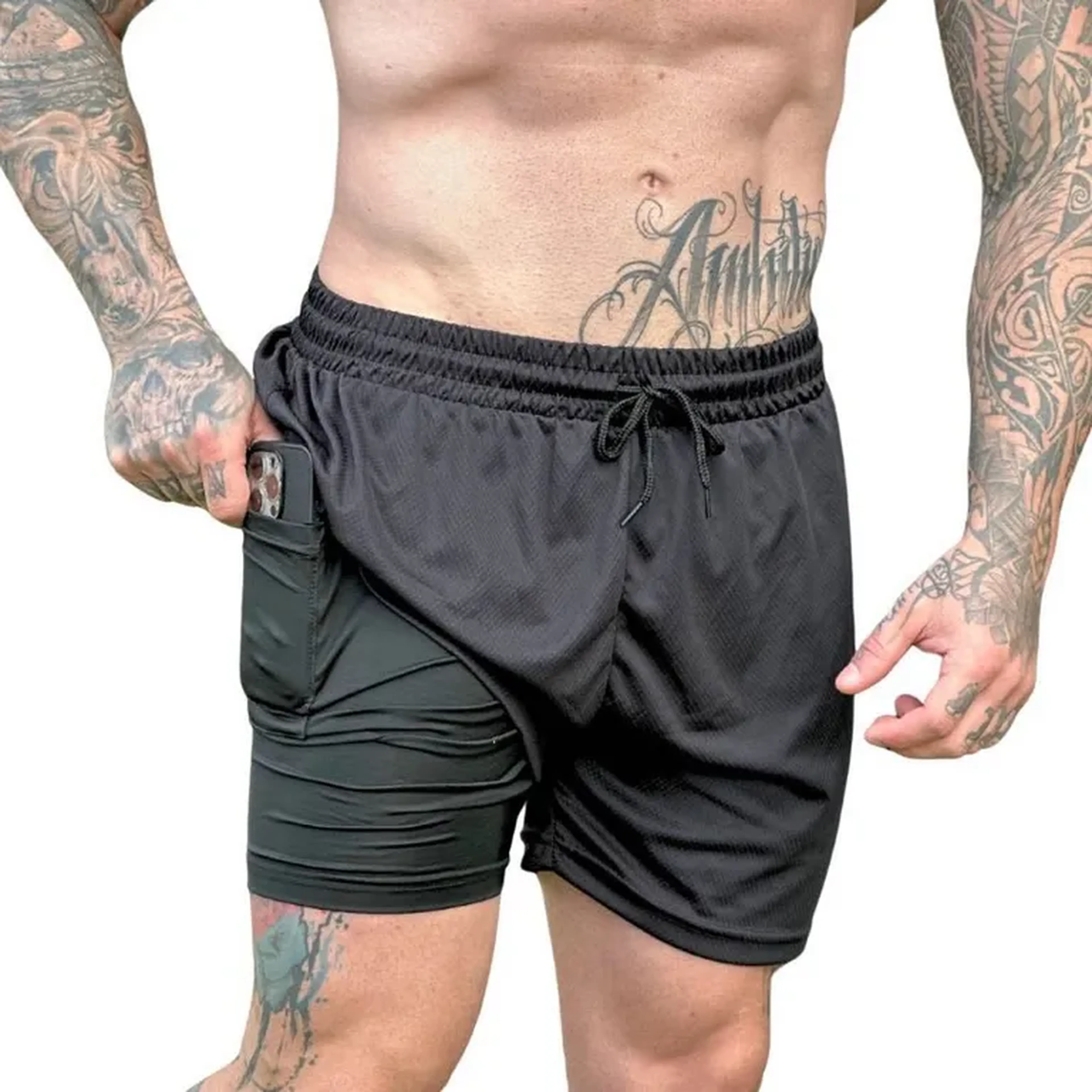 Kit 3 short 2 em 1 Masculino De Treino imagem