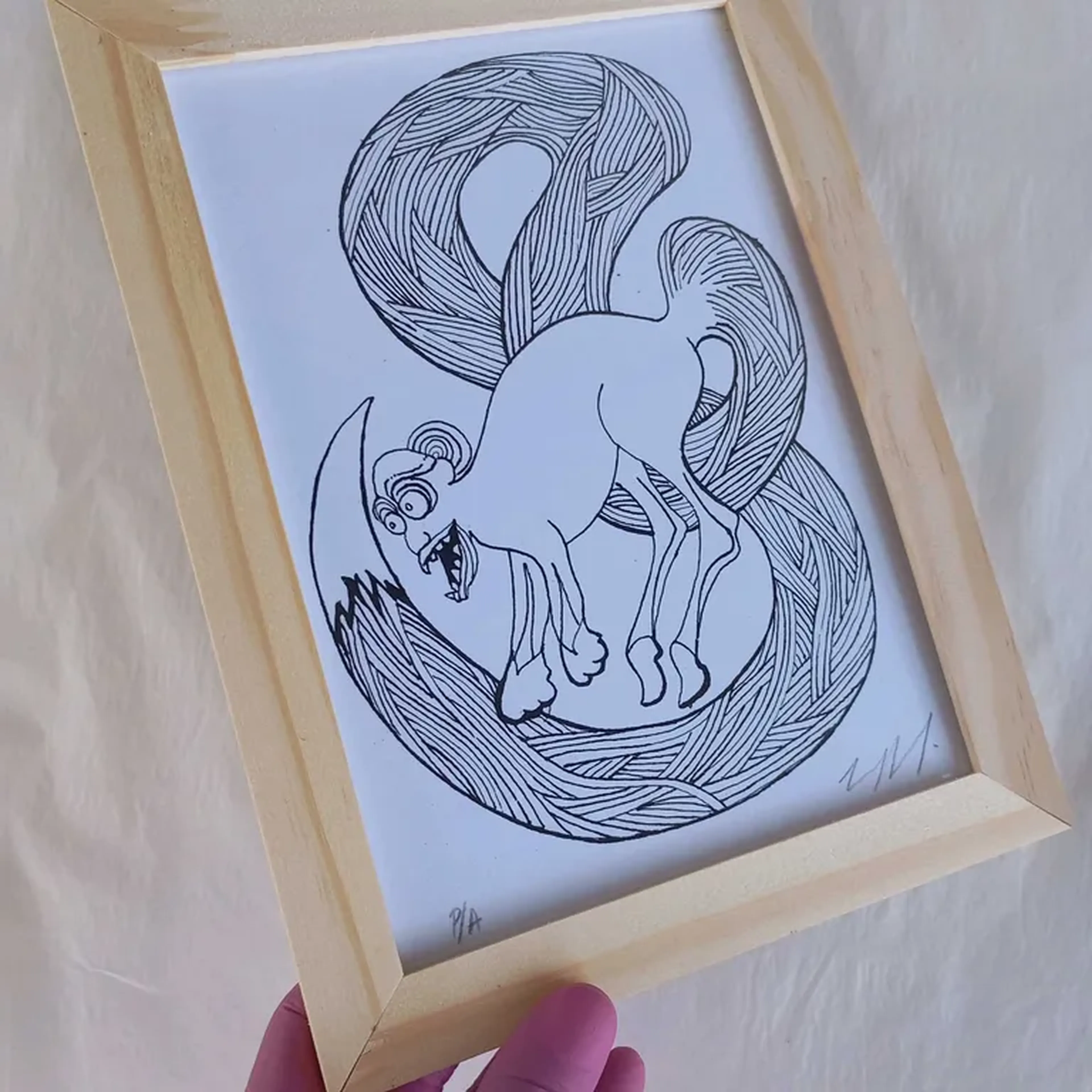 Bestiário Borges - Kafka - 15x21 cm moldura plana imagem