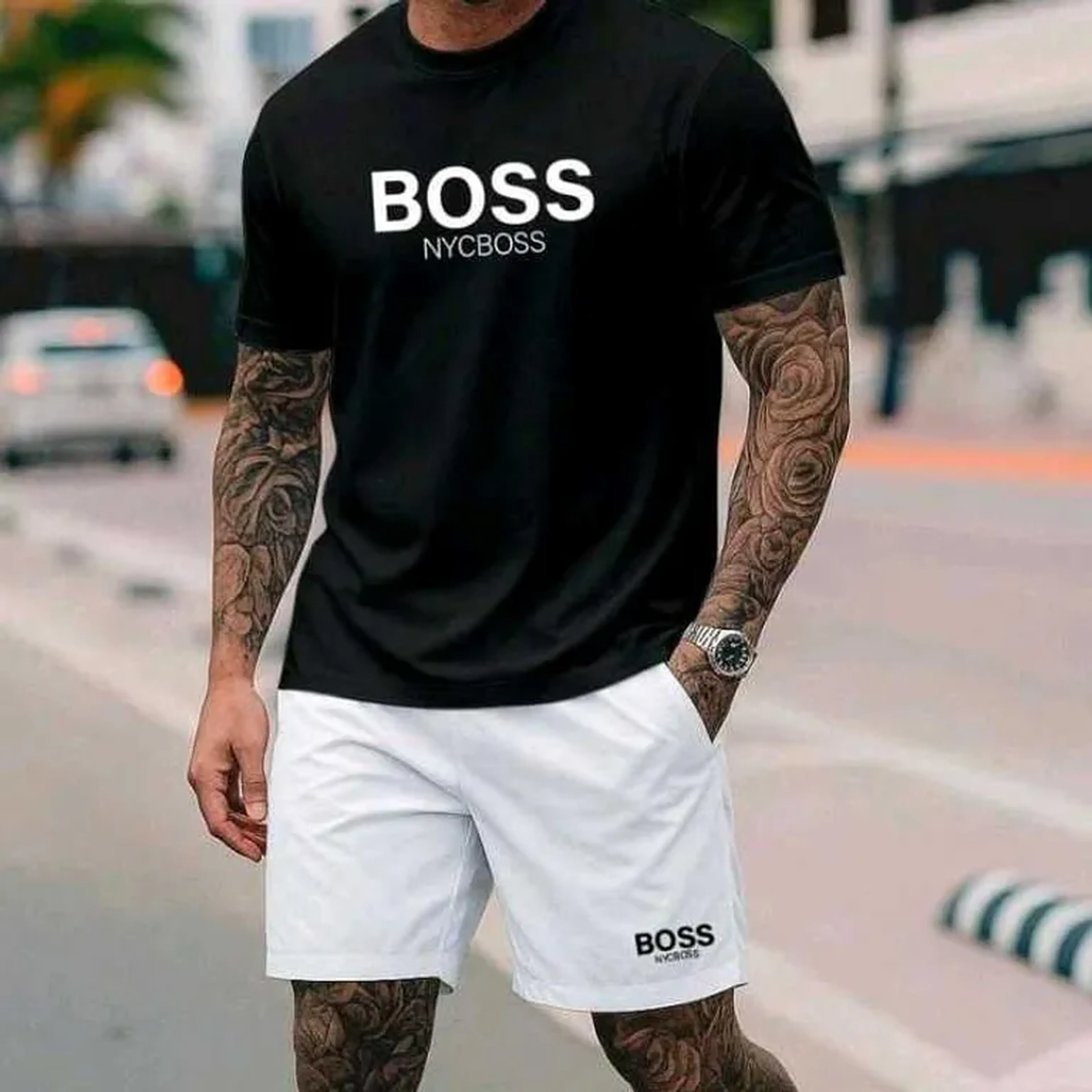 kit Conjunto CAMISA+SHORTS BOSS NYC imagem