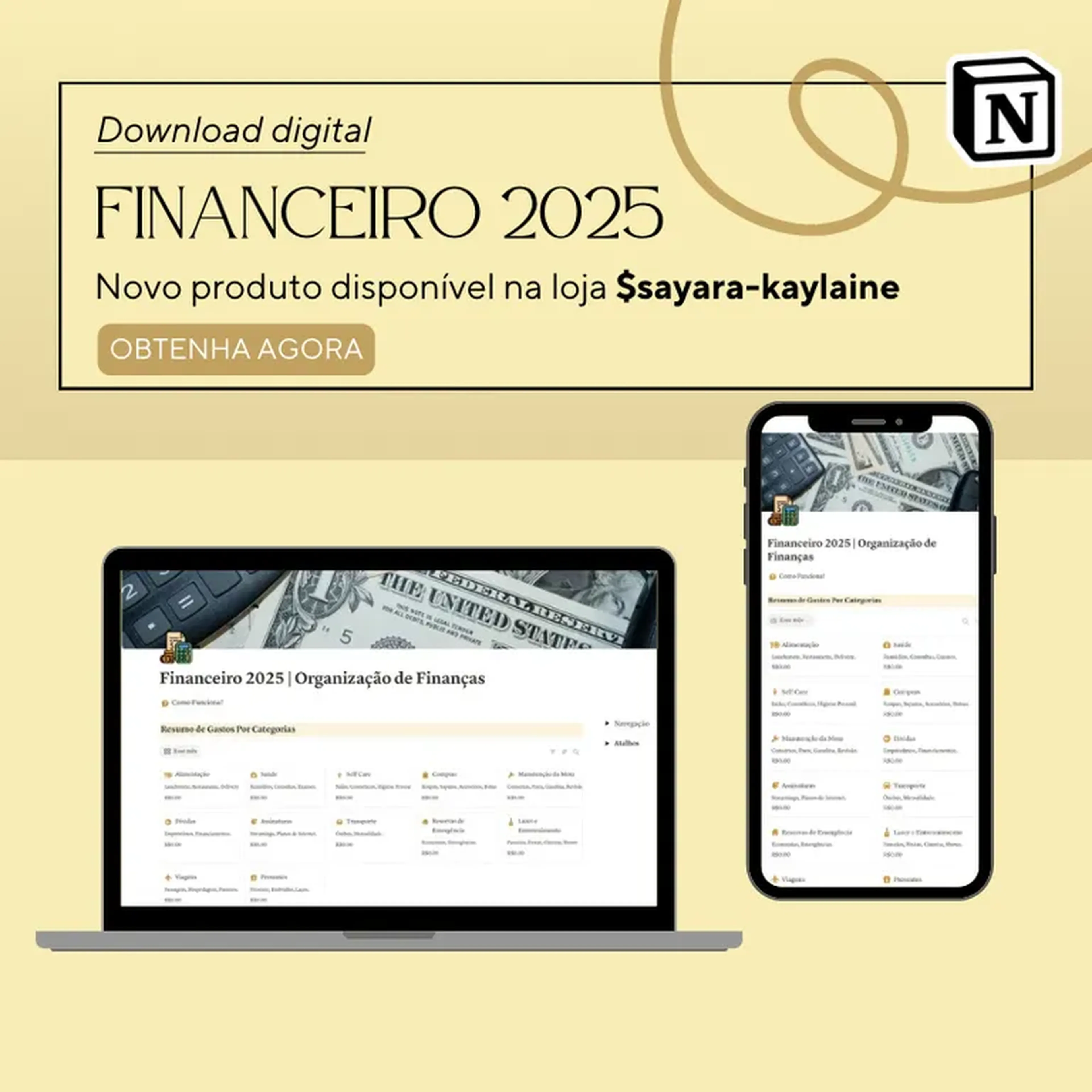 Template Notion: Financeiro 2025 imagem