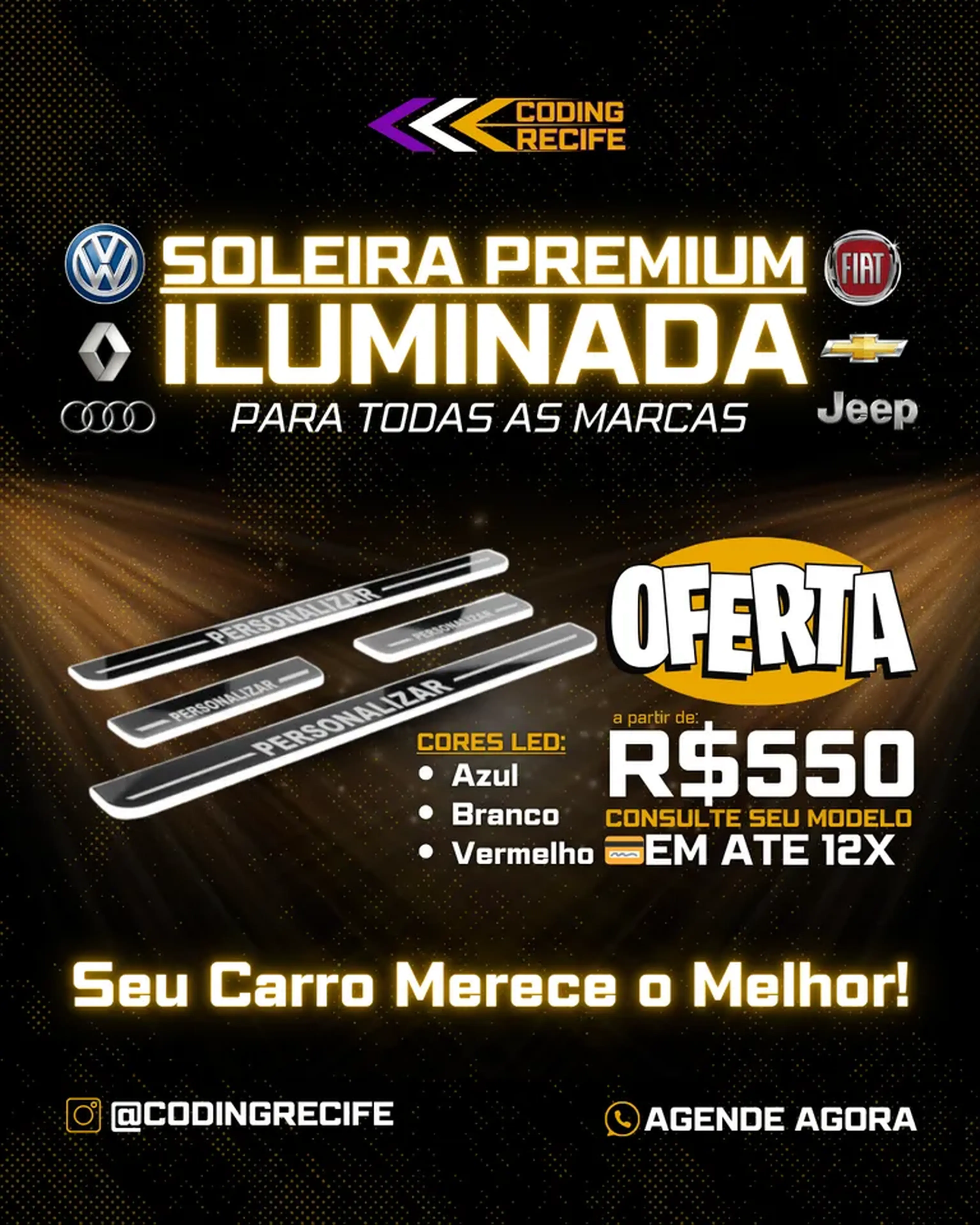 SOLEIRA PREMIUM ILUMINADA LED imagem