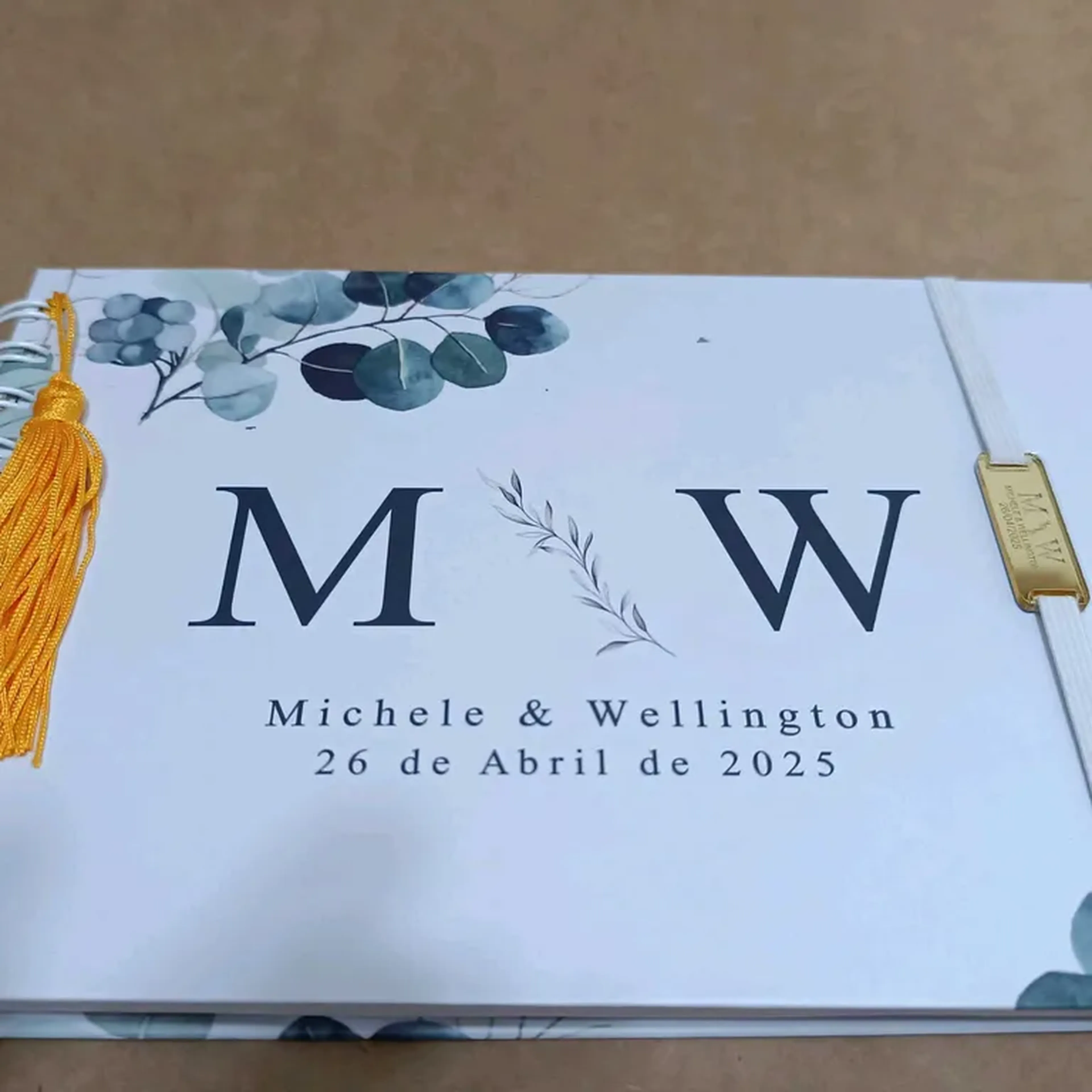 Caderno recordações casamento + caneta imagem