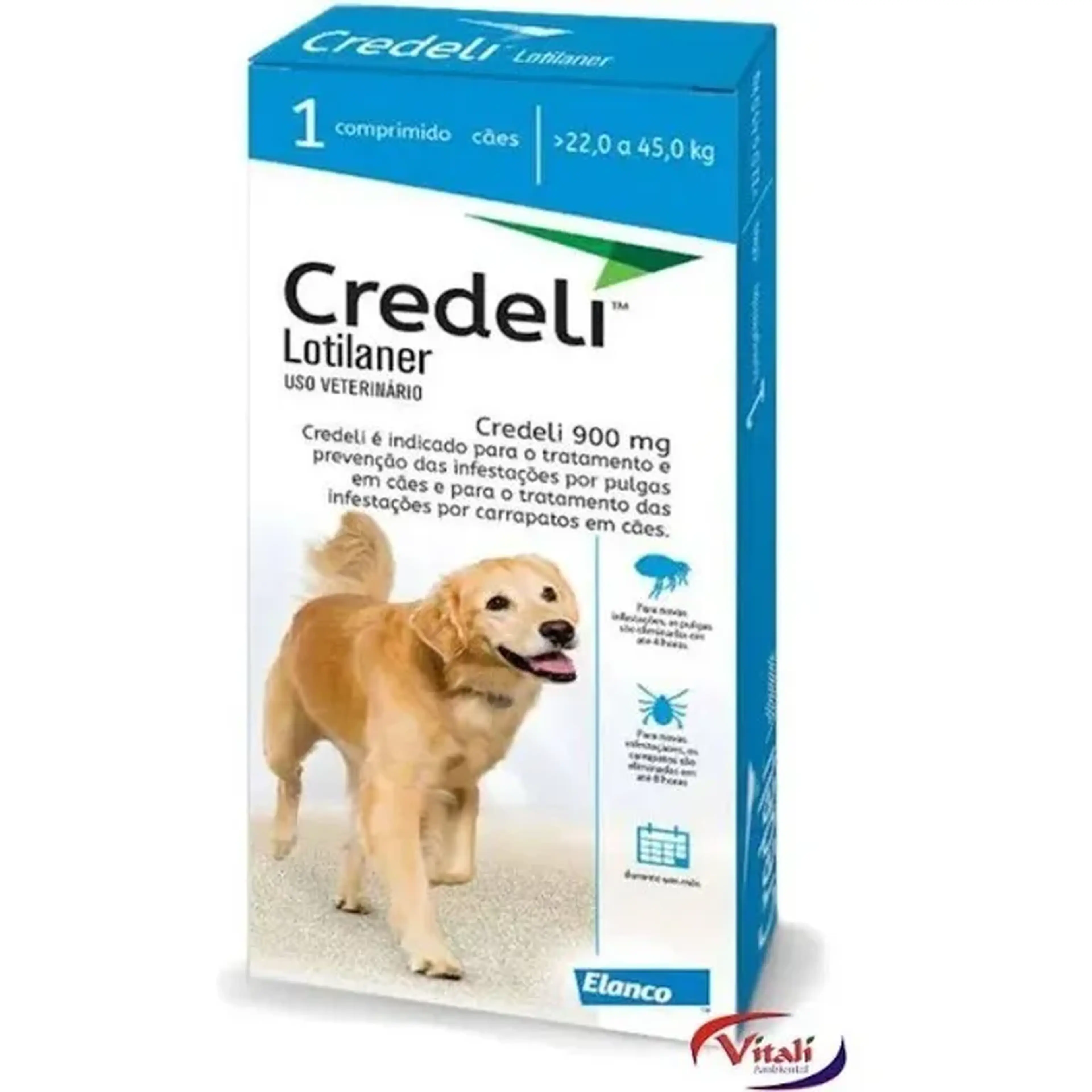 CREDELI TAB 900MG (22-45KG) 1 COMPRIMIDO imagem