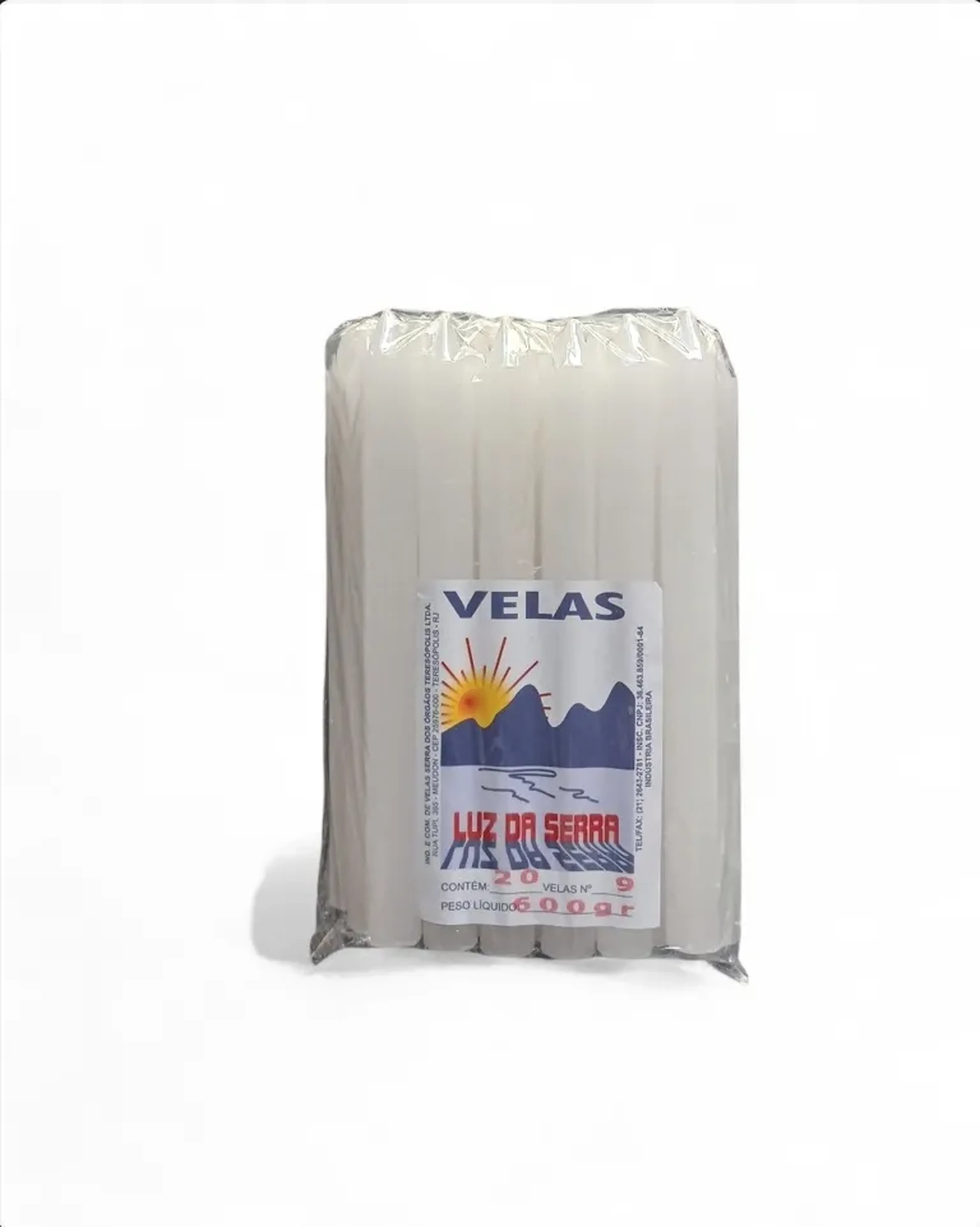 PACOTE DE VELAS LUZ DA SERRA NÚMERO 9 COR BRANCA imagem