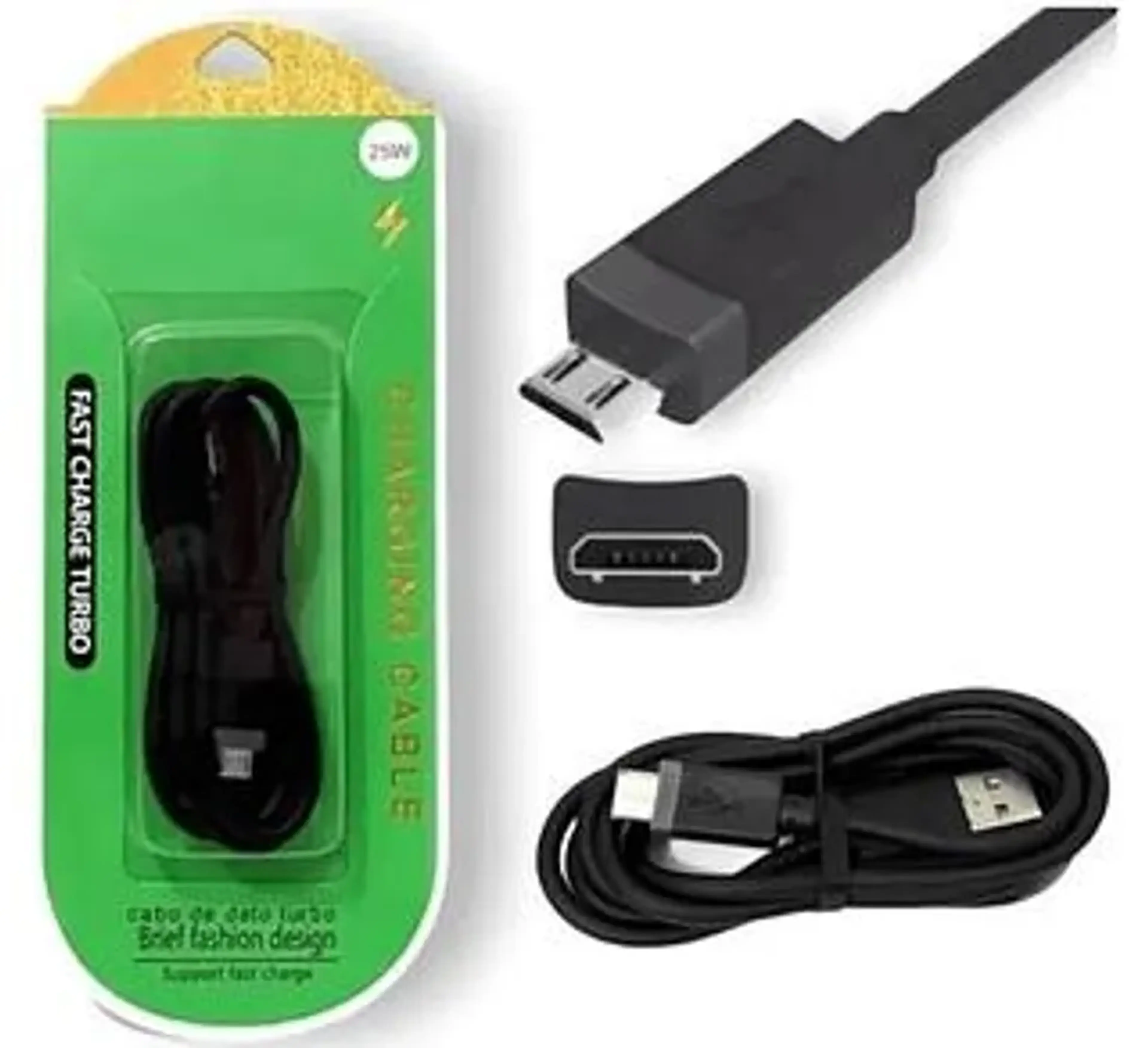 CABO V8 DADOS E CARGA TURBO 25 W PRETO 1 METRO imagem