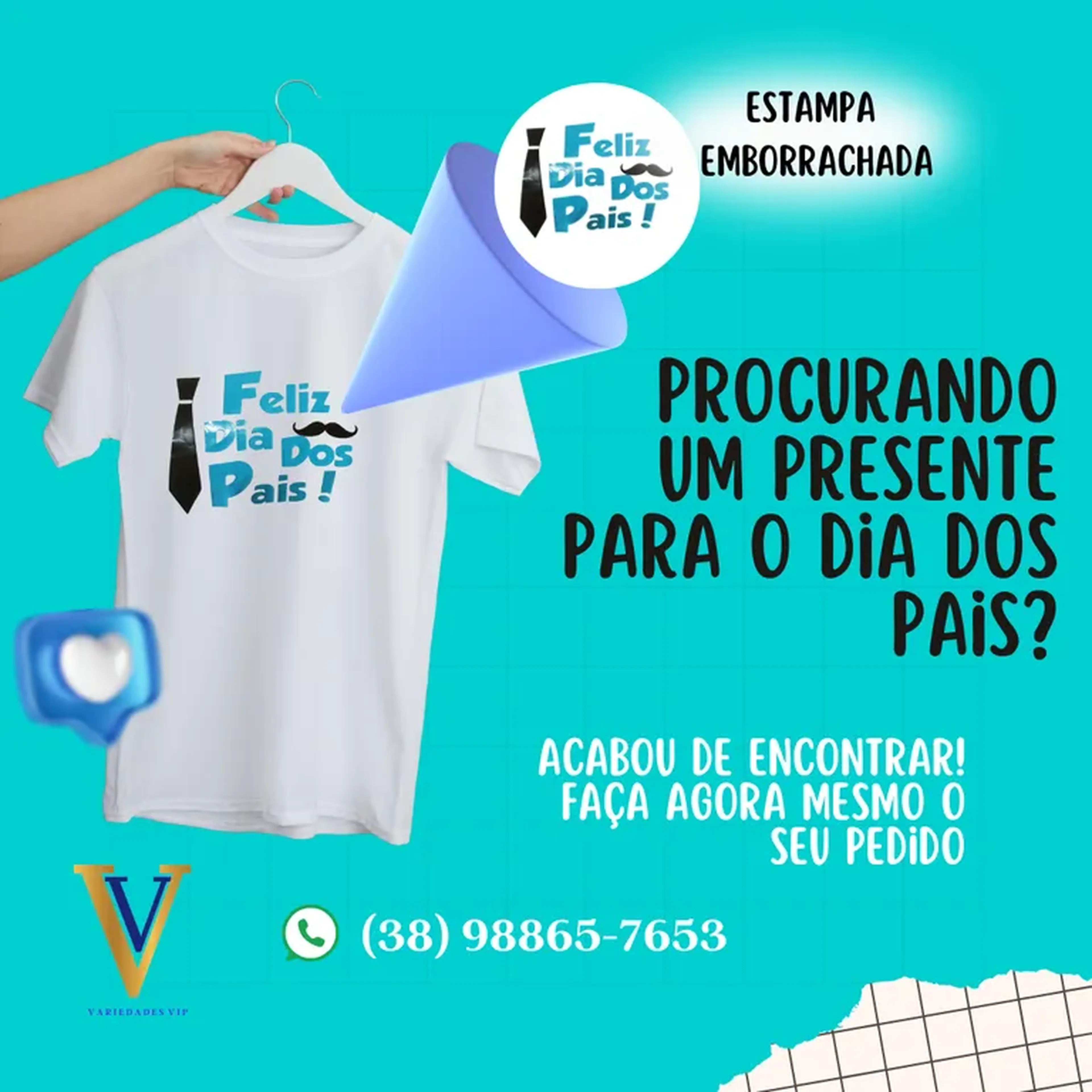 1 CAM. DIA DOS PAIS 100% poliéster, estamp emborra imagem