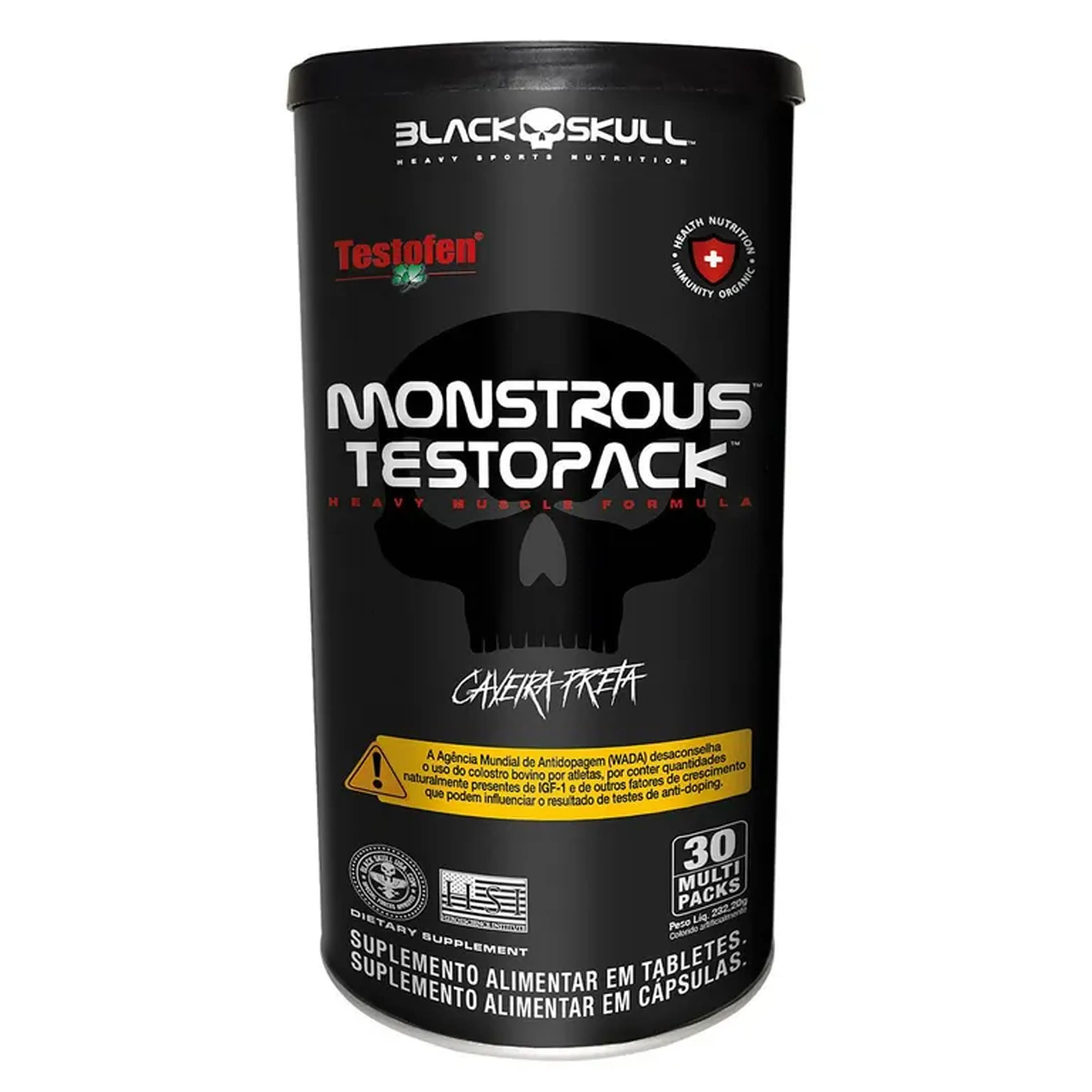 MONSTROUS TESTO PACK 30packs + REGATA BLACK SKULL imagem
