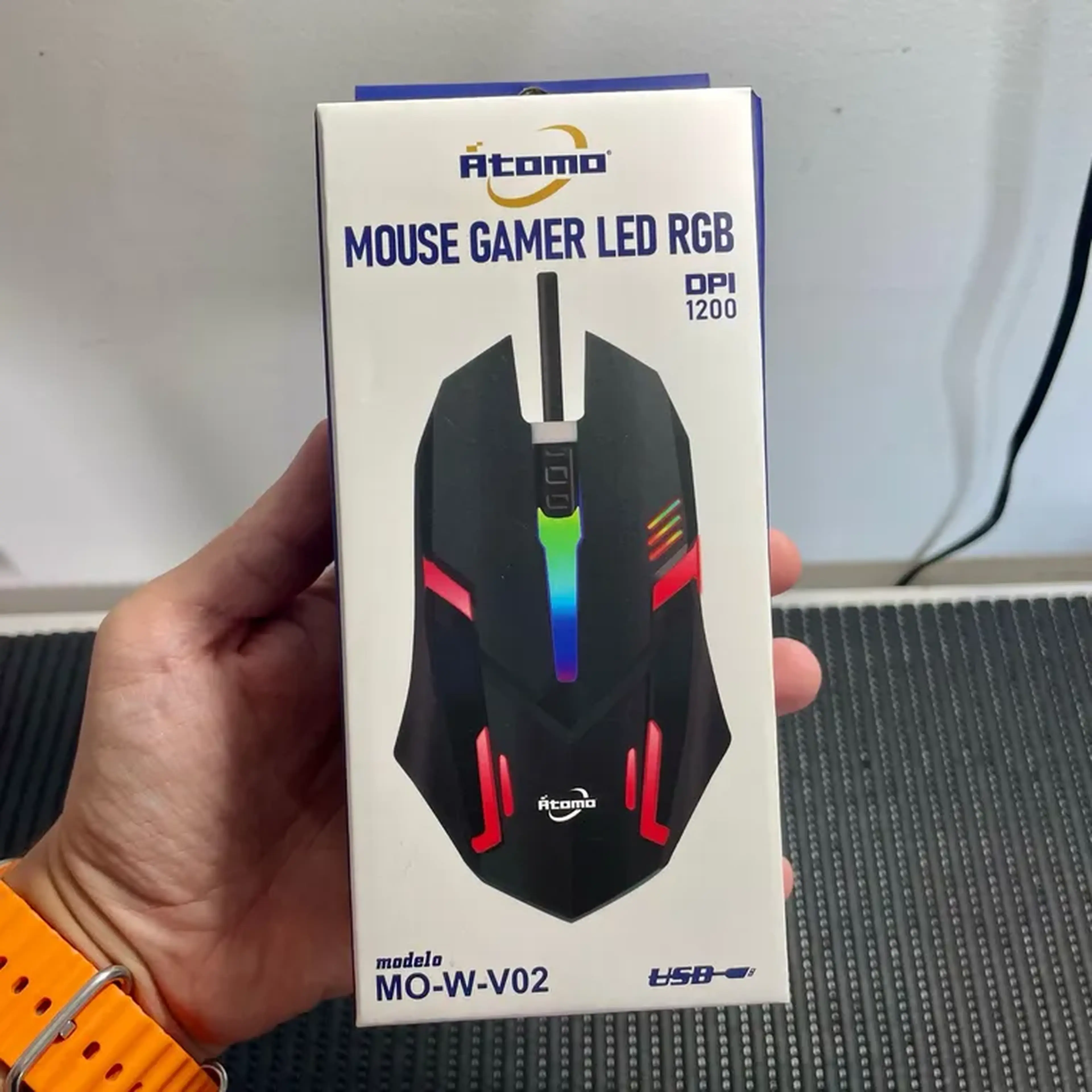 🖱️Átomo Mouse Gamer LED RGB 1.200DPI imagem