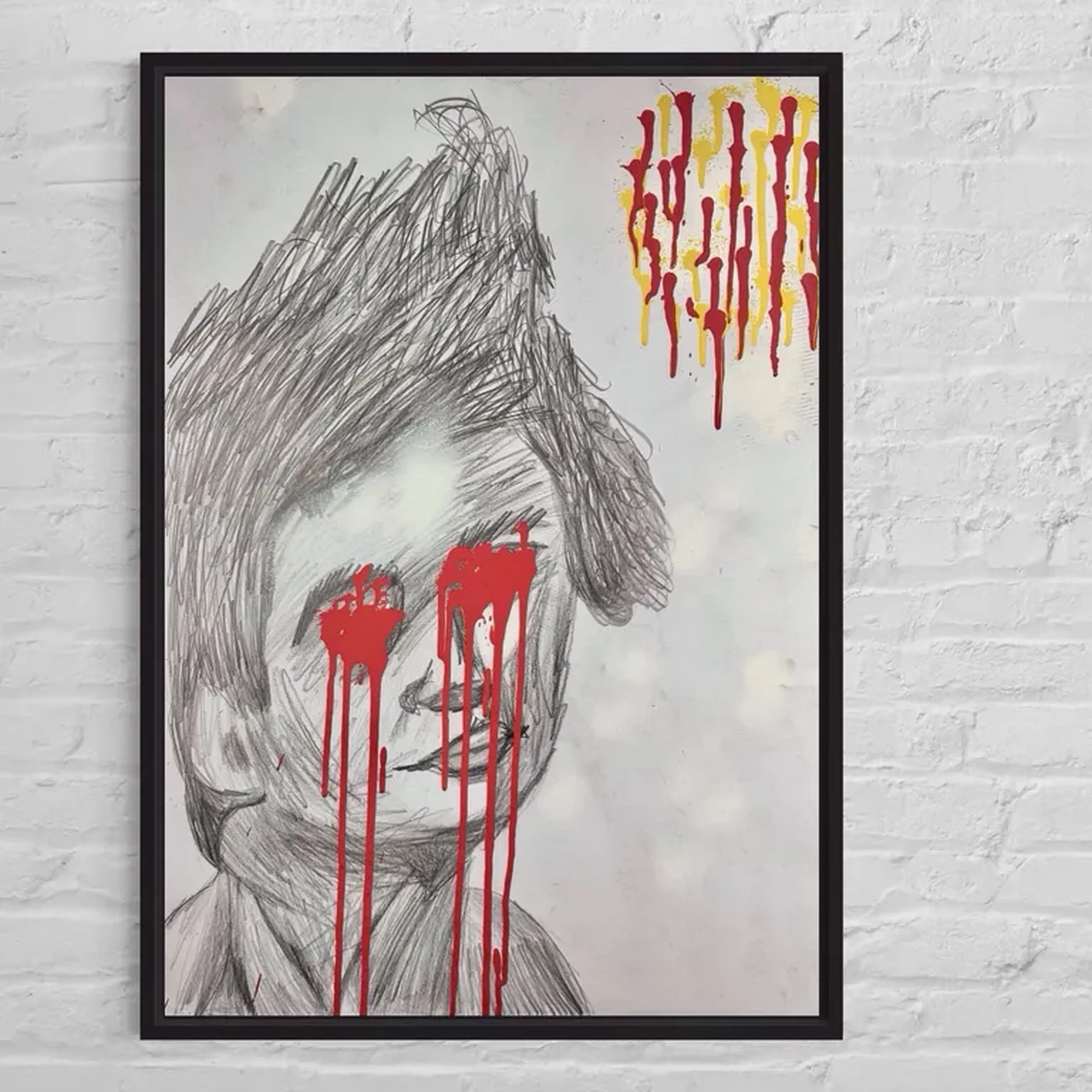 Pintura em papel A2 - Baco com sangue nos olhos imagem