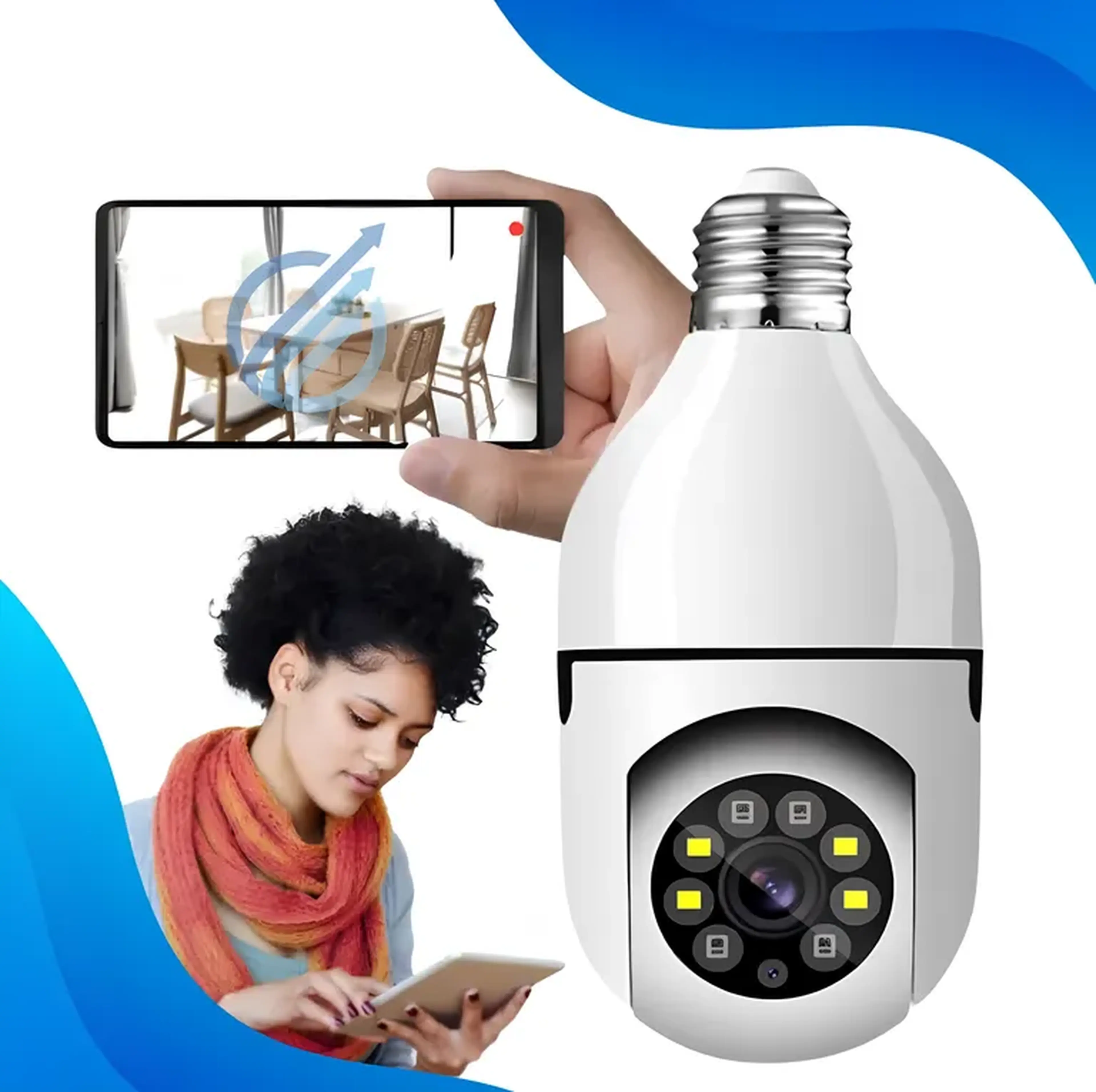 Camera Ip Giratória 1080p Visão Noturna imagem