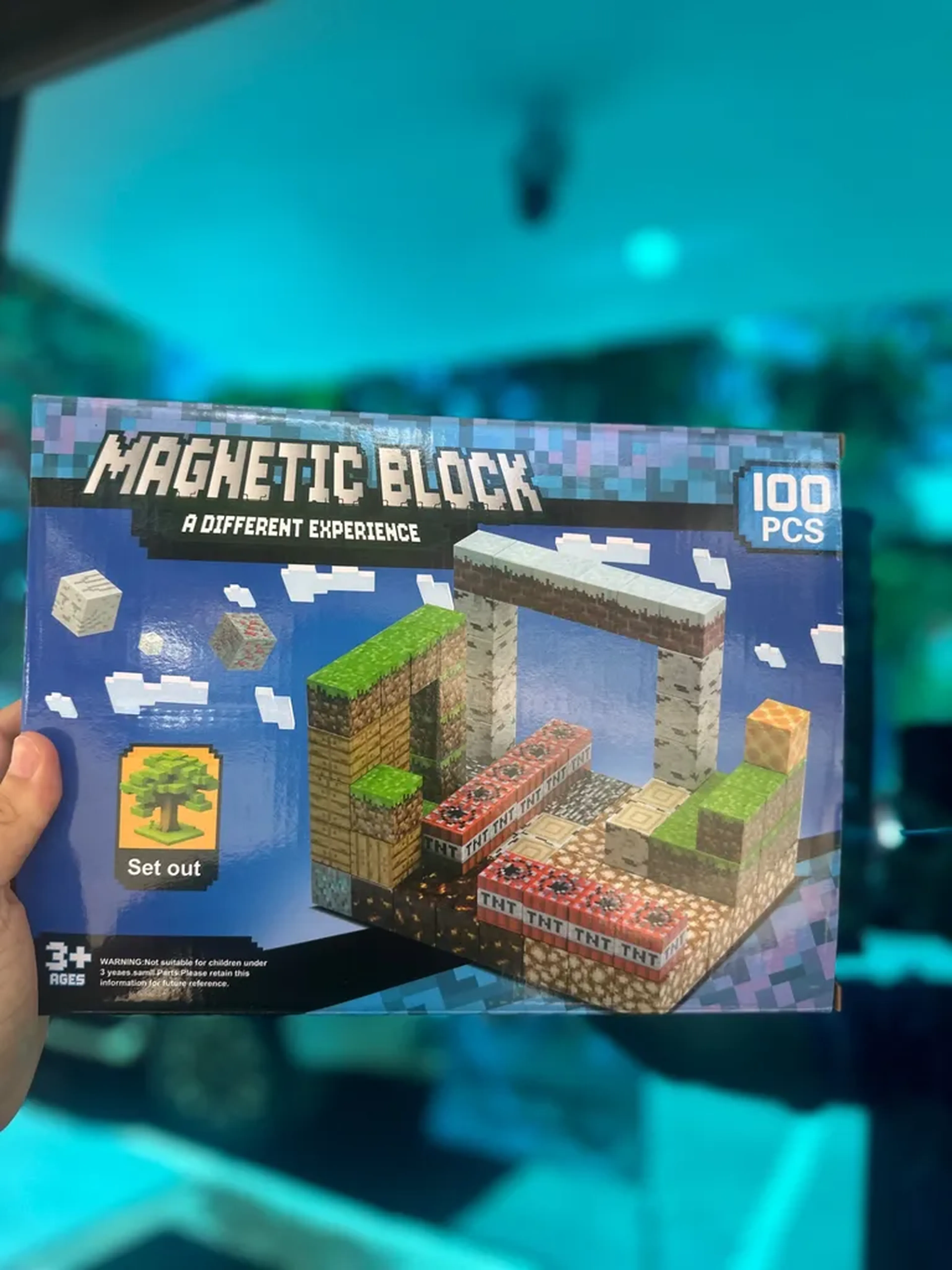 Bloco magnético Minecraft 100 PCs imagem