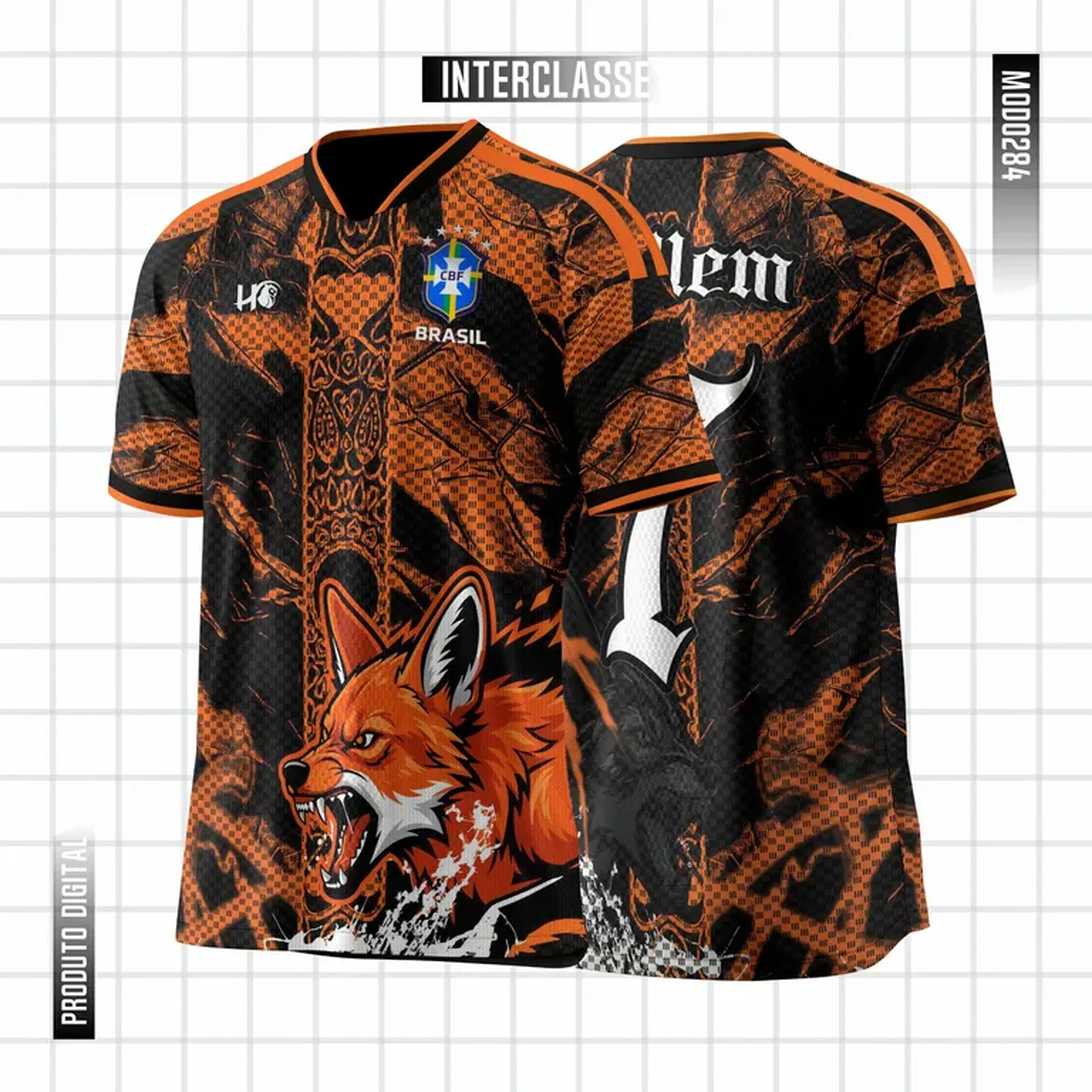 Arte Vetor Camisa Interclasse Brasil Lobo Guará Mod0284 imagem