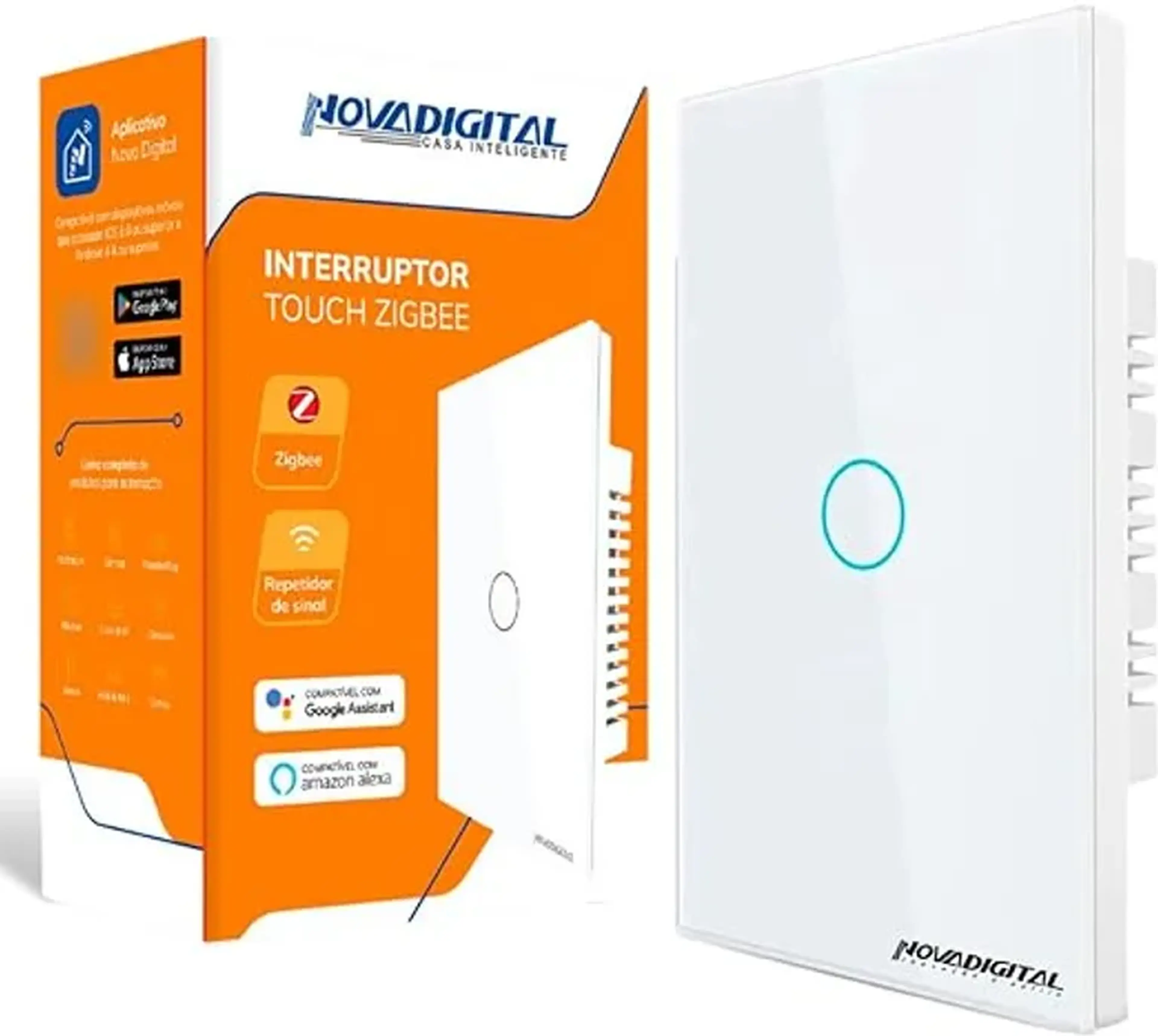 Interruptor Zigbee Touch 1 Tecla Inteligente Alexa imagem