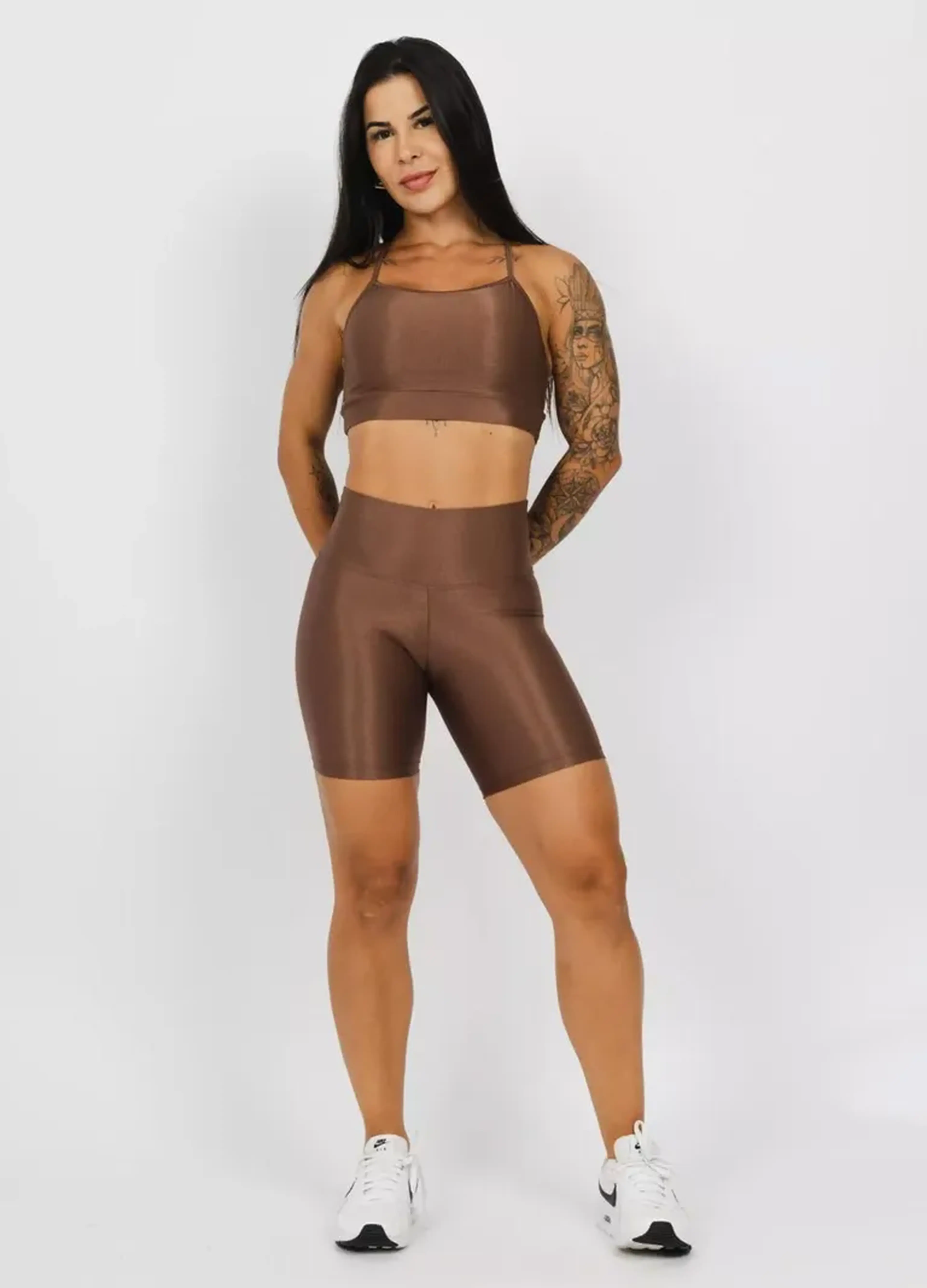 Conjunto Short Aveludado - Chocolate - TAM P imagem