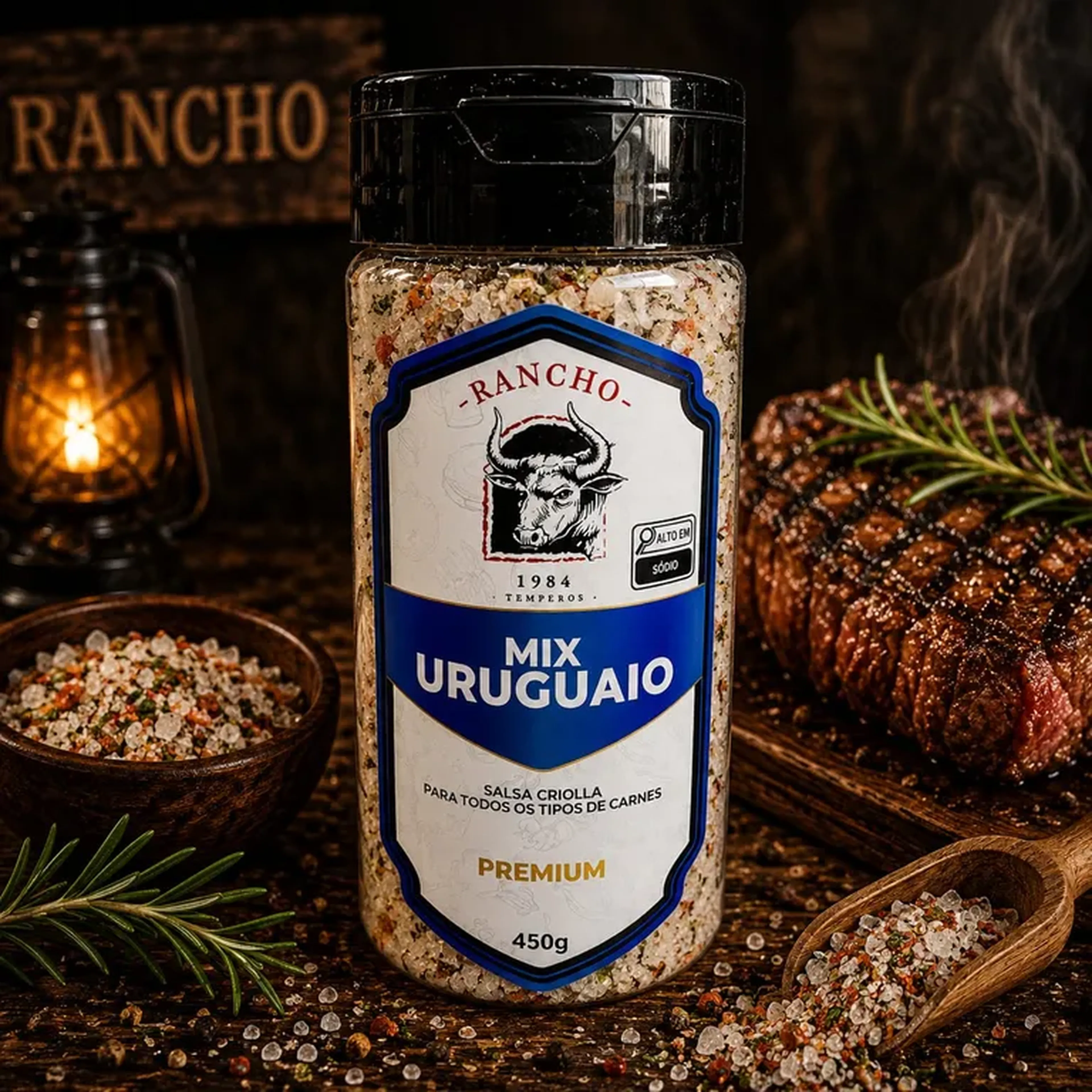 Tempero Para Churrasco Mix Urugaio Rancho 1984 450g imagem