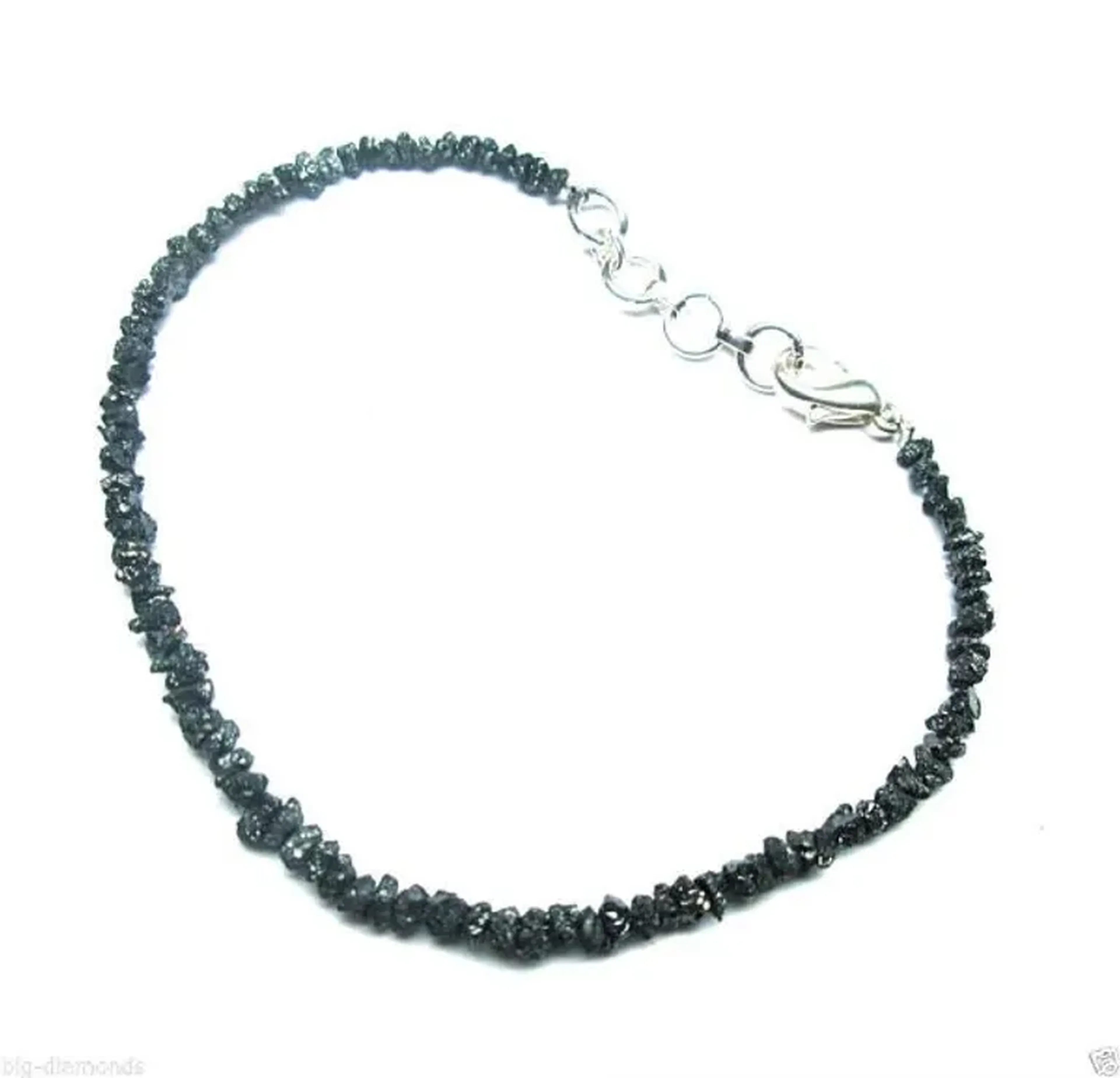 Bracelete Diamante Negro em Bruto 2-3MM imagem