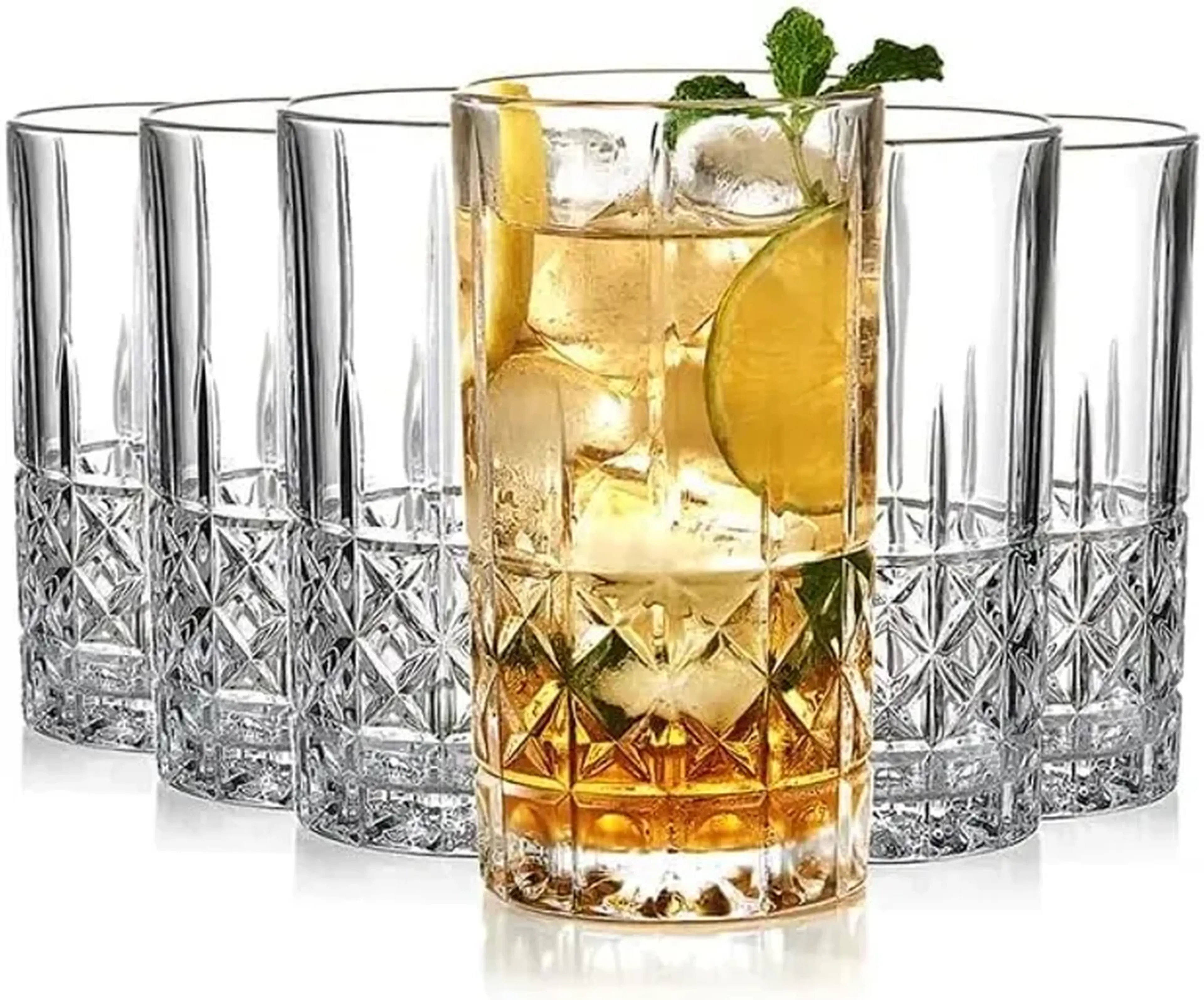 Jogo de 6 Copos de Vidro Grande 360ml, para sucos imagem