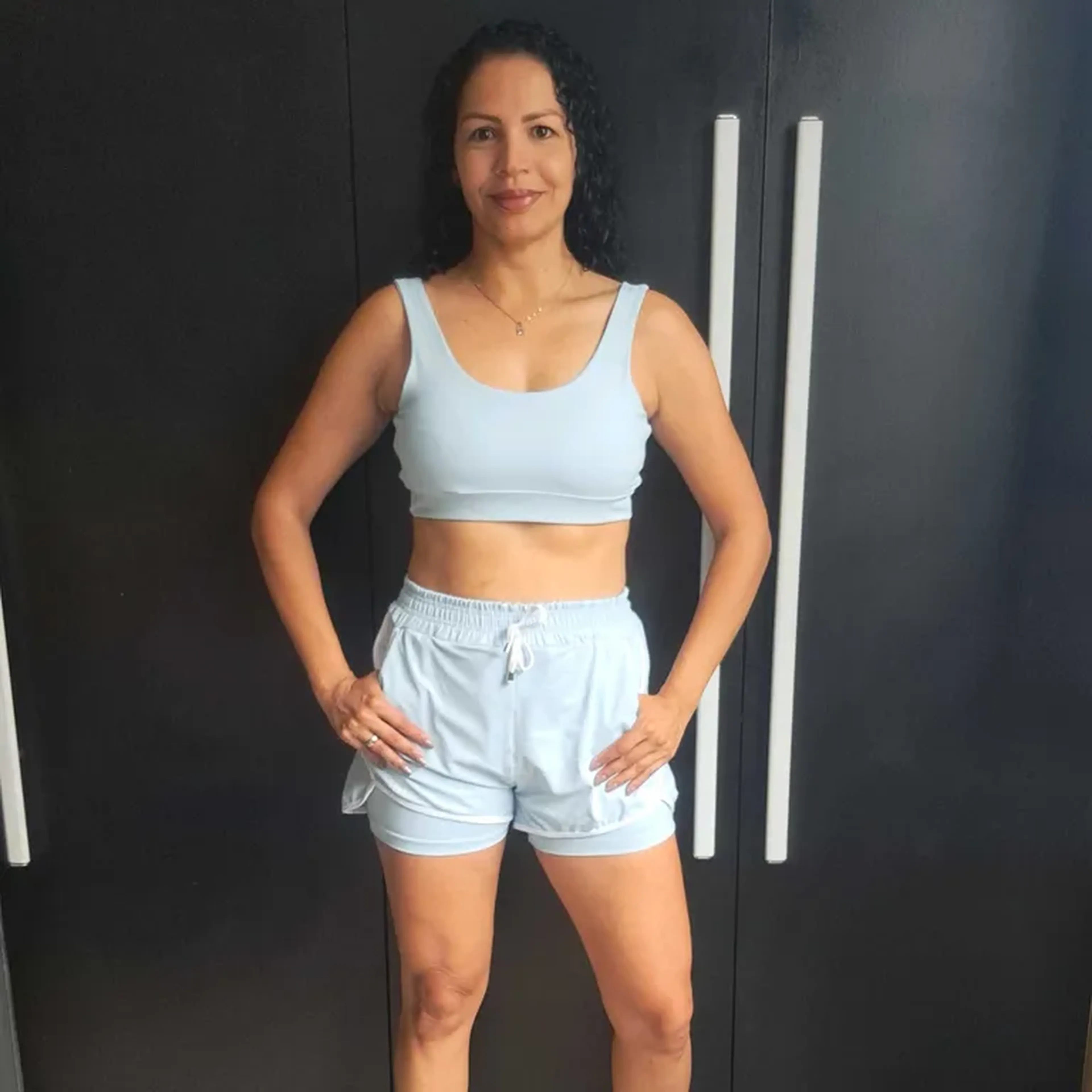 Conjunto Short Duplo - Azul bebê imagem