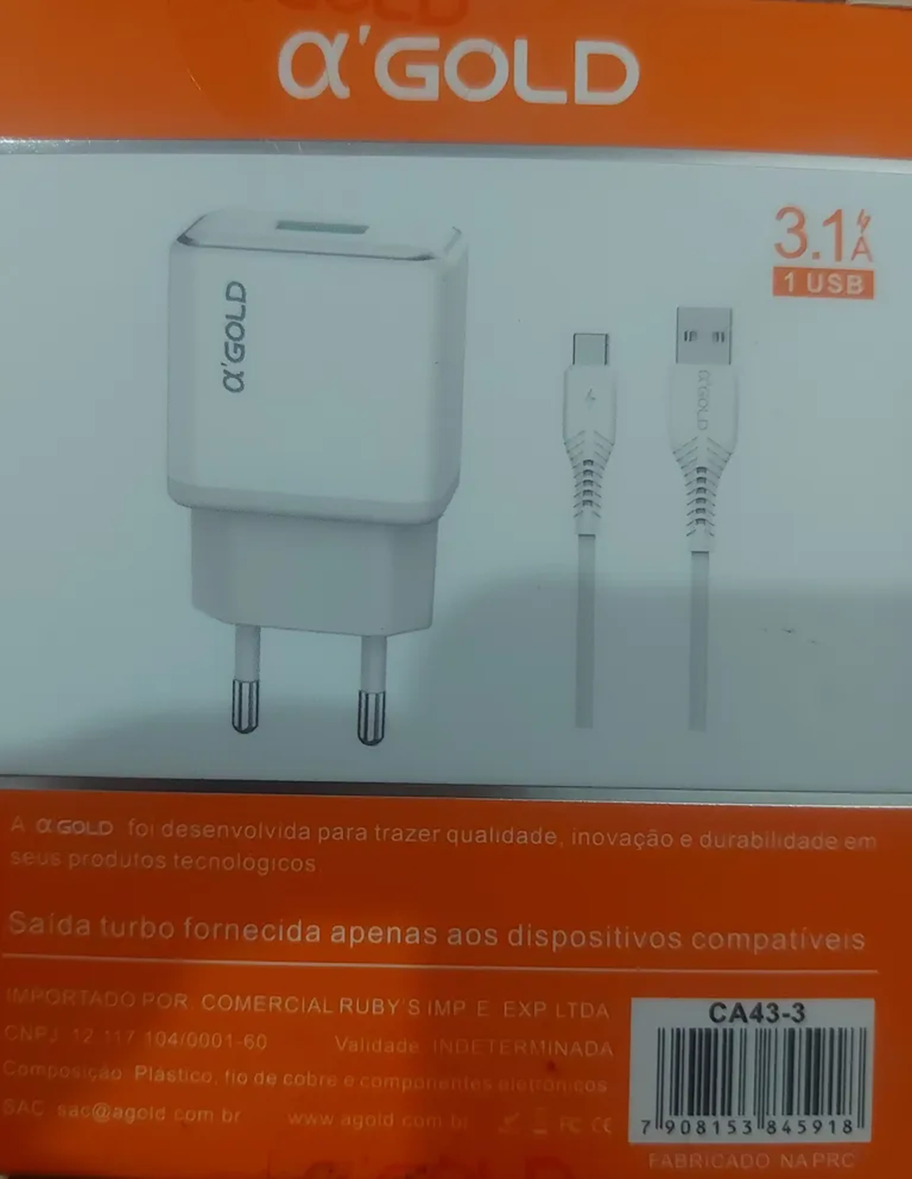 KIT CARREGADOR CA43 3 TYPE-C imagem