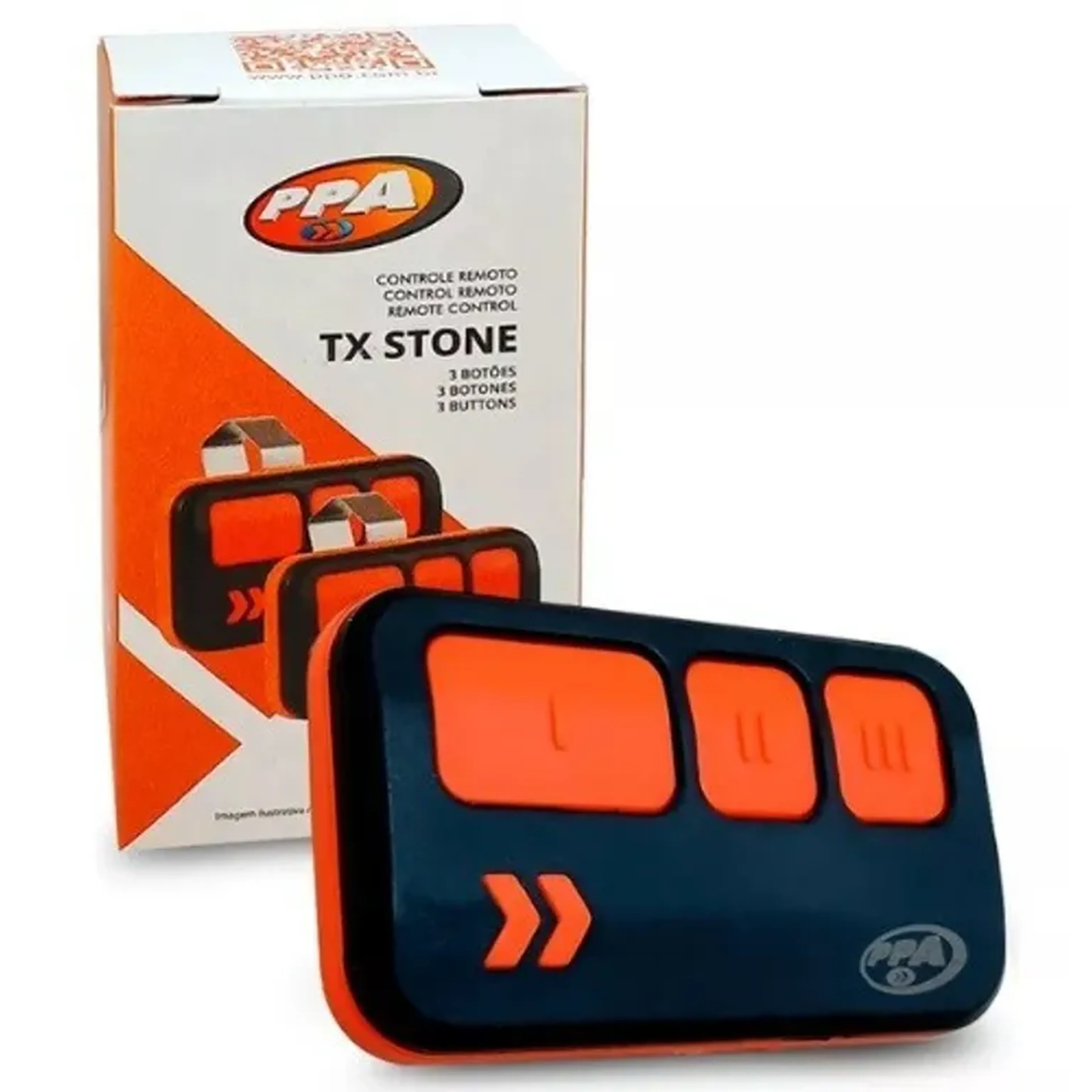 Controle Remoto Tx Stone 3 Botões 433mhz Portões Ppa Cor Preto imagem