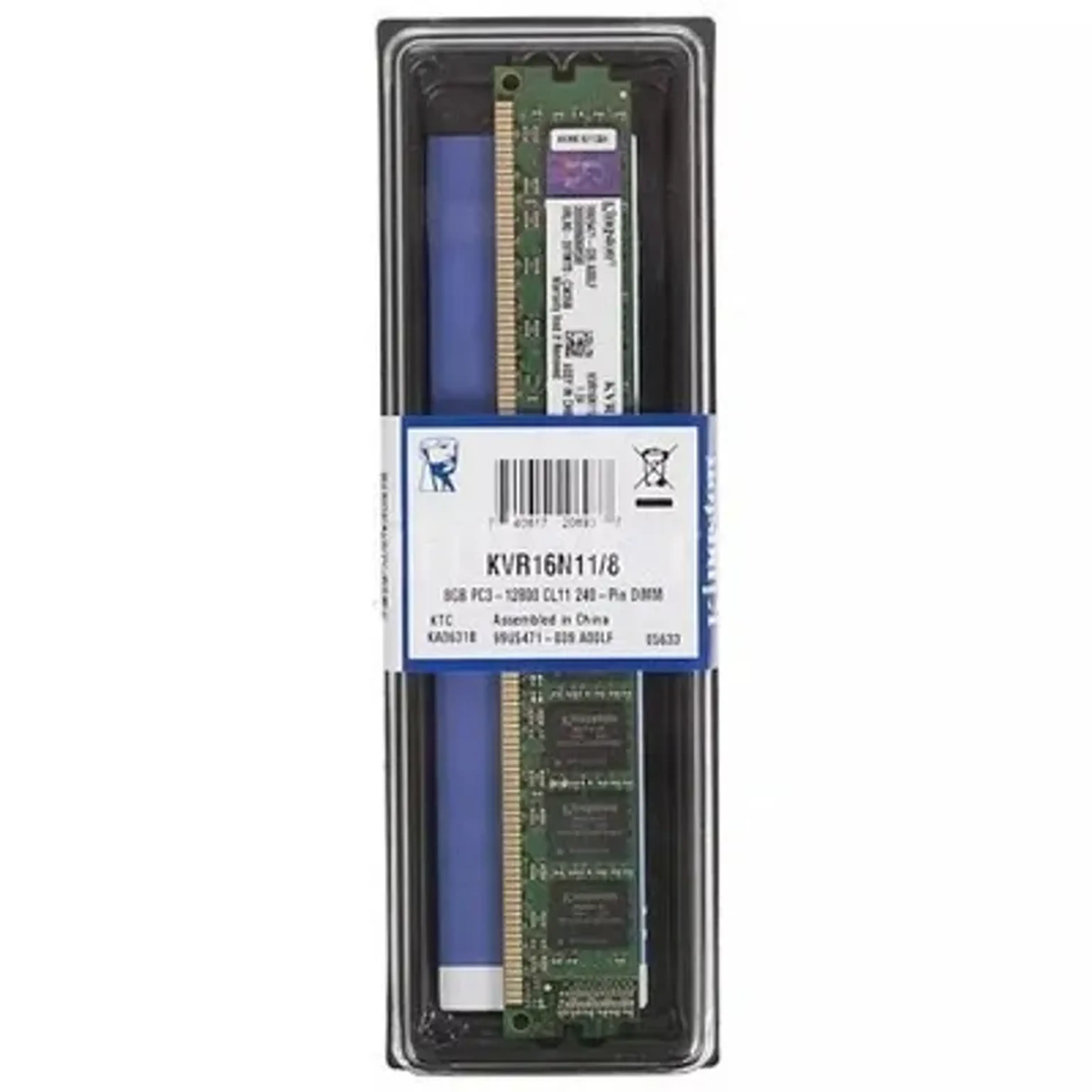 MEMORIA RAM UDIMM DDR3 1600MHZ 8GB KINGSTON KVR16N11 imagem