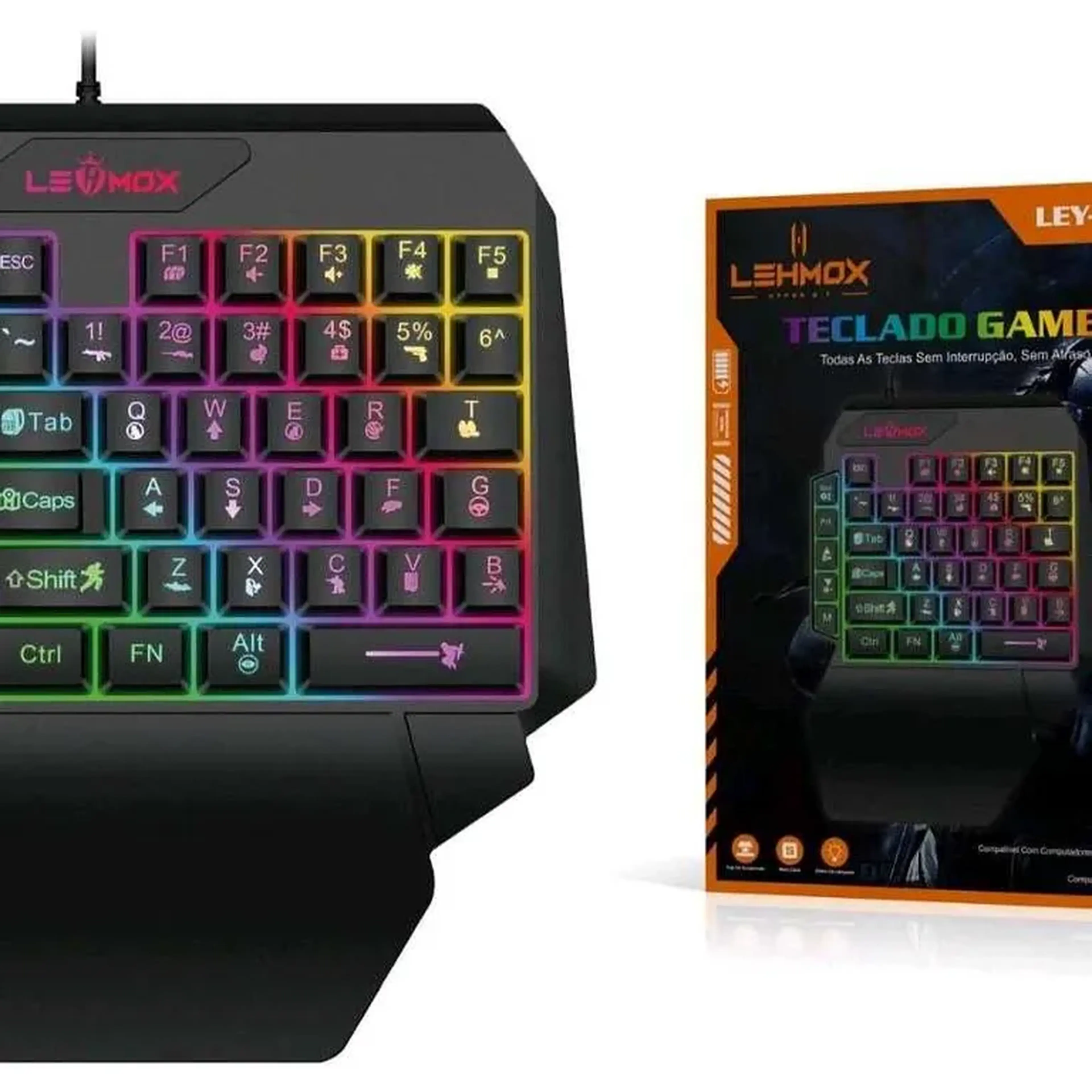 TECLADO GAMER UMA MÃO USB imagem