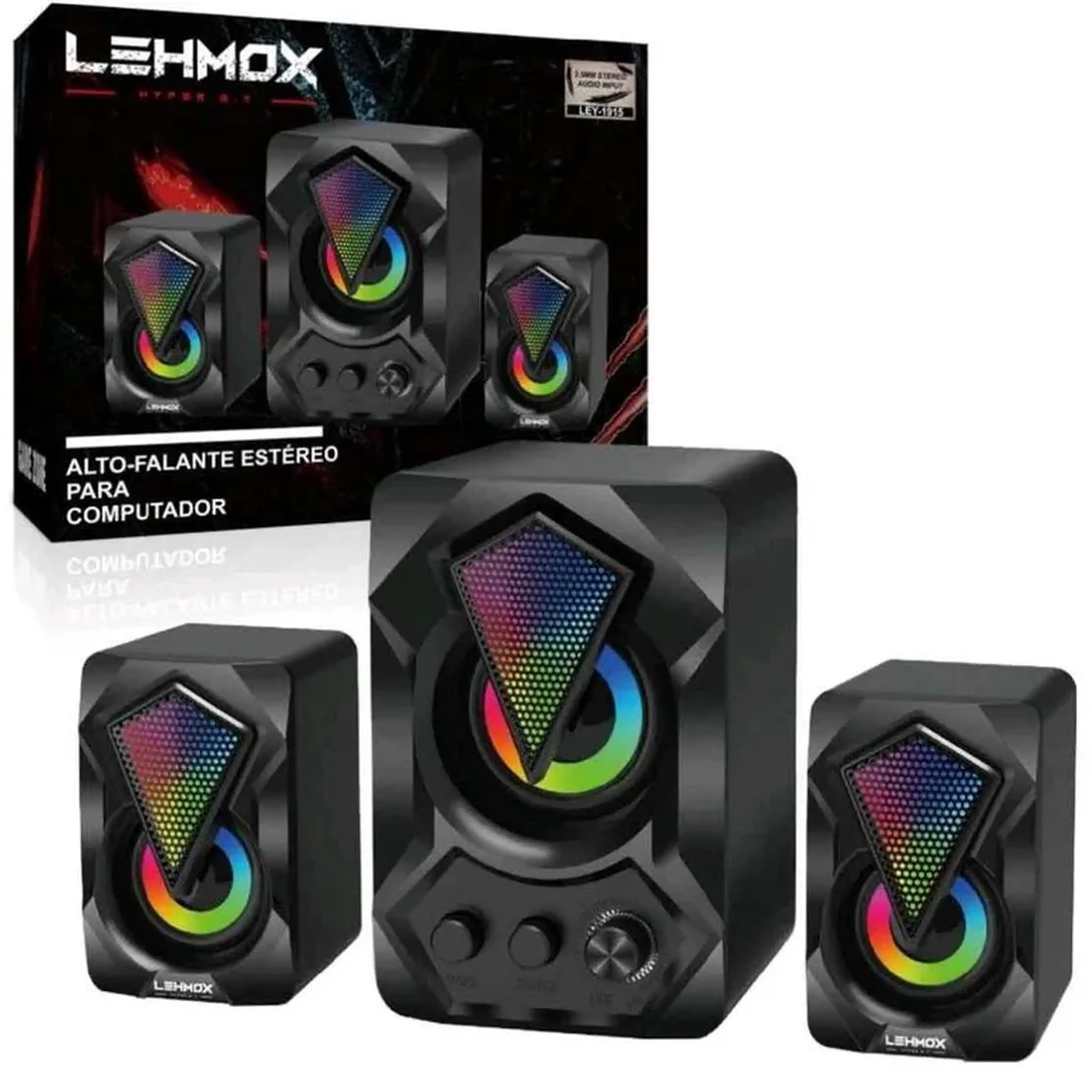 CAIXA DE SOM USB GAMER LEHNOX imagem