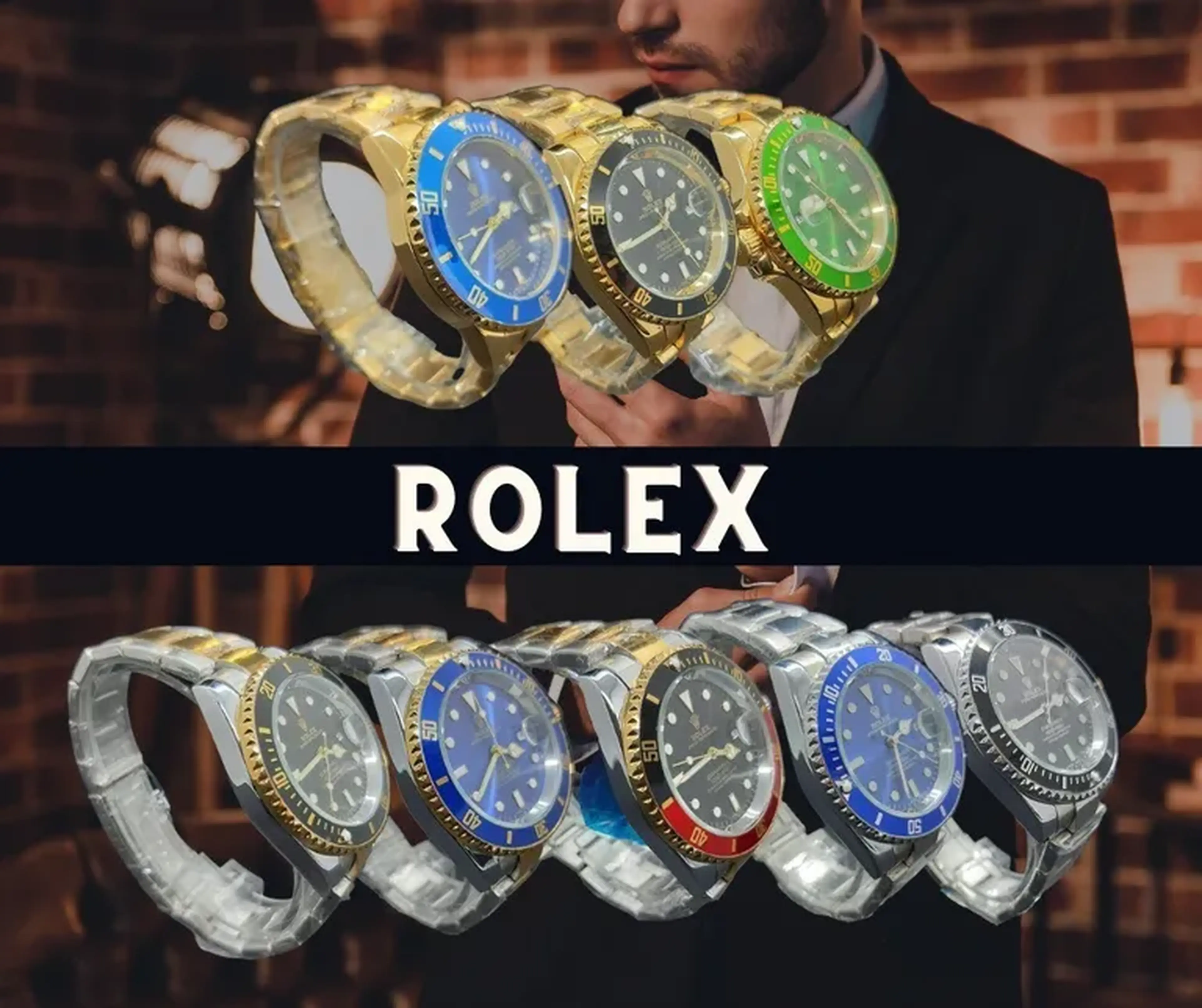 Lindos Rolex submariner em Aço inoxidavél 904 L linha Diamante imagem